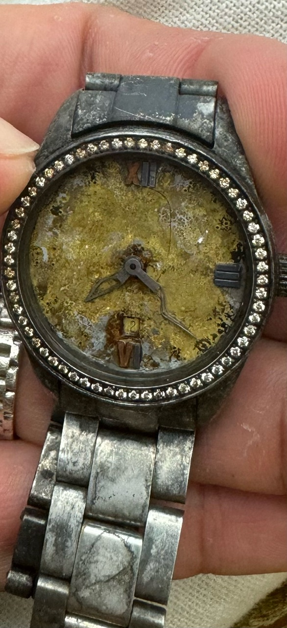 The destroyed watch was recovered from the car wreck