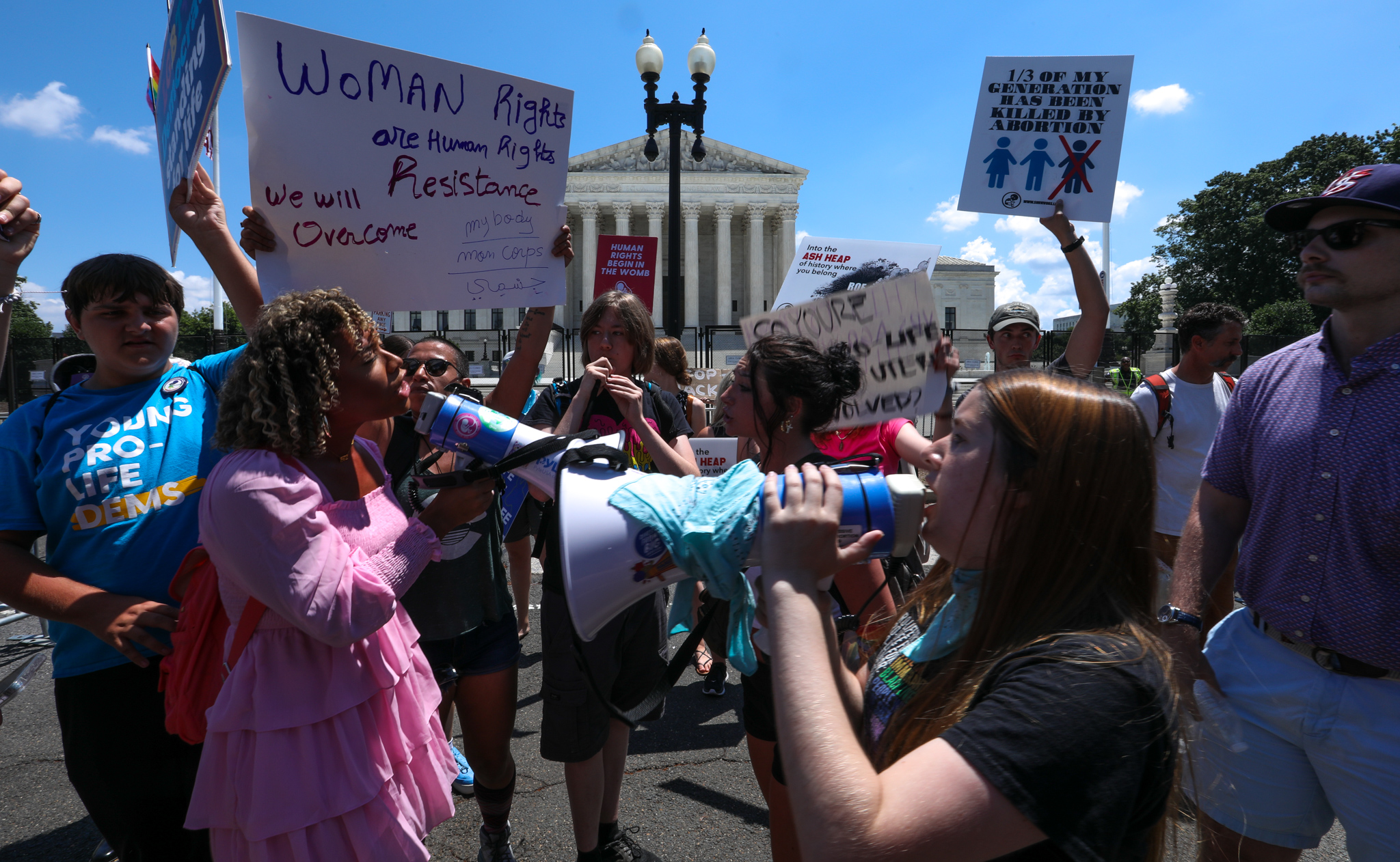 Pro-life-abortion and abortion rights demonstrators gather to protest in Washington D.C.