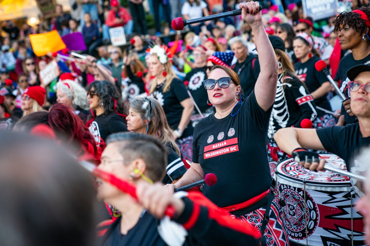 People participate in the National Women's March in Washington