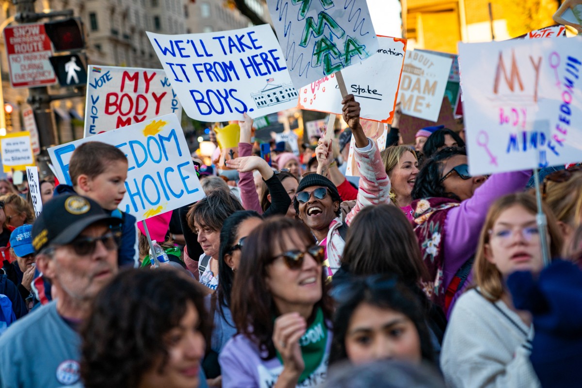 People participate in the National Women's March in Washington