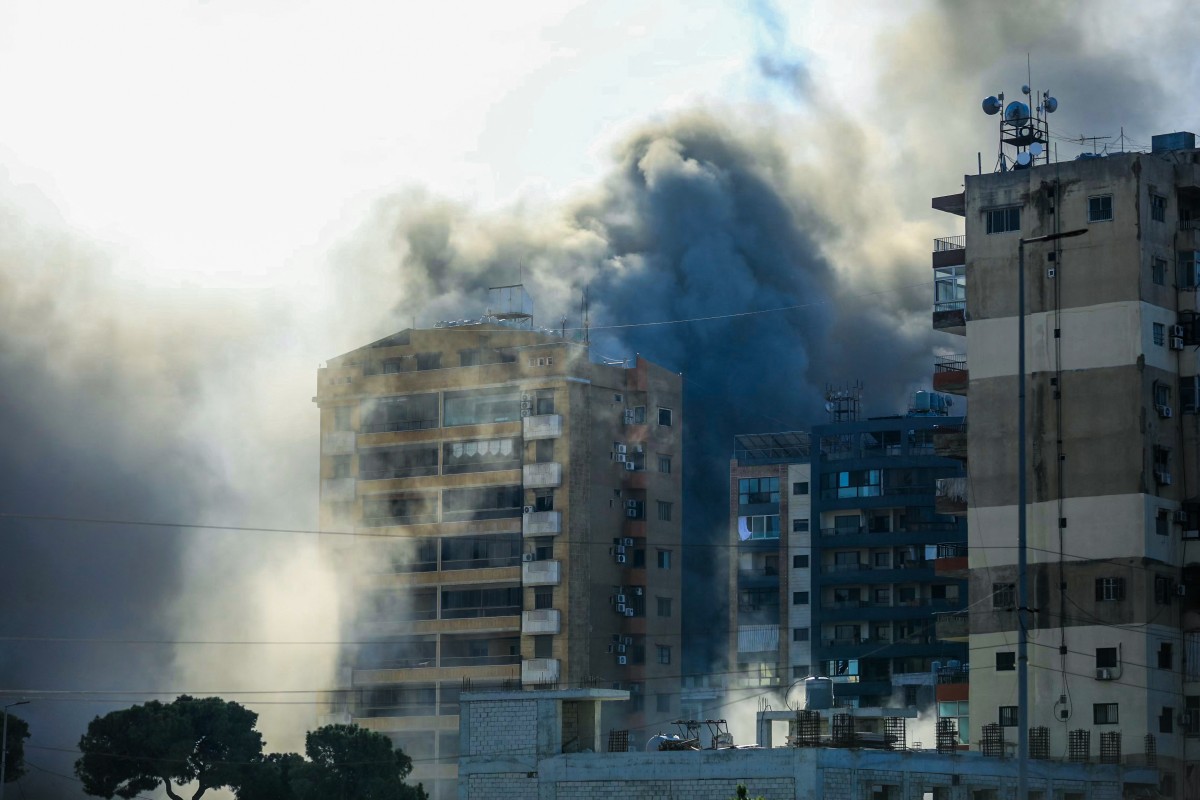 Aftermath of Israeli strikes on Beirut's southern suburbs