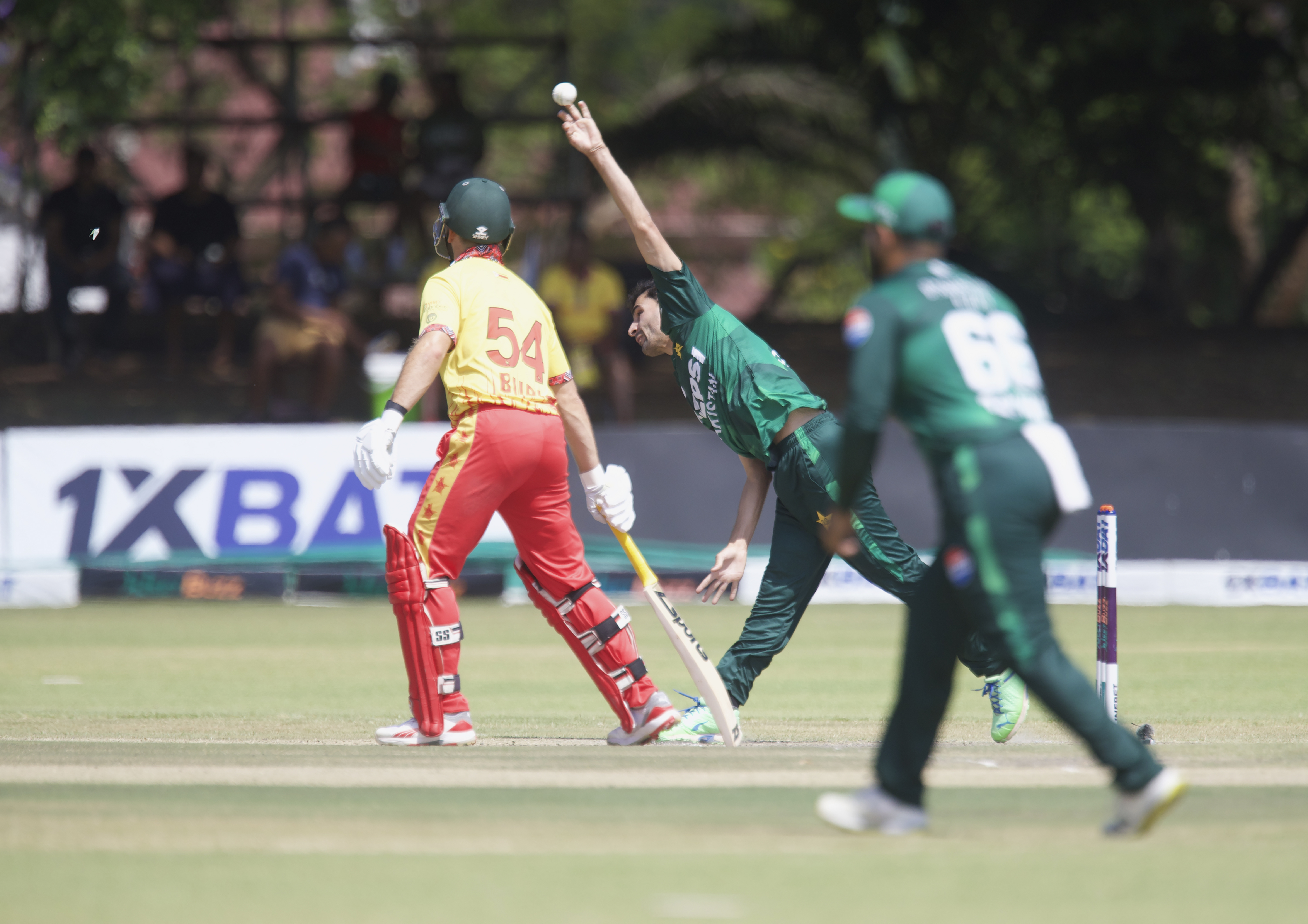Sufiyan Muqeem bowls.