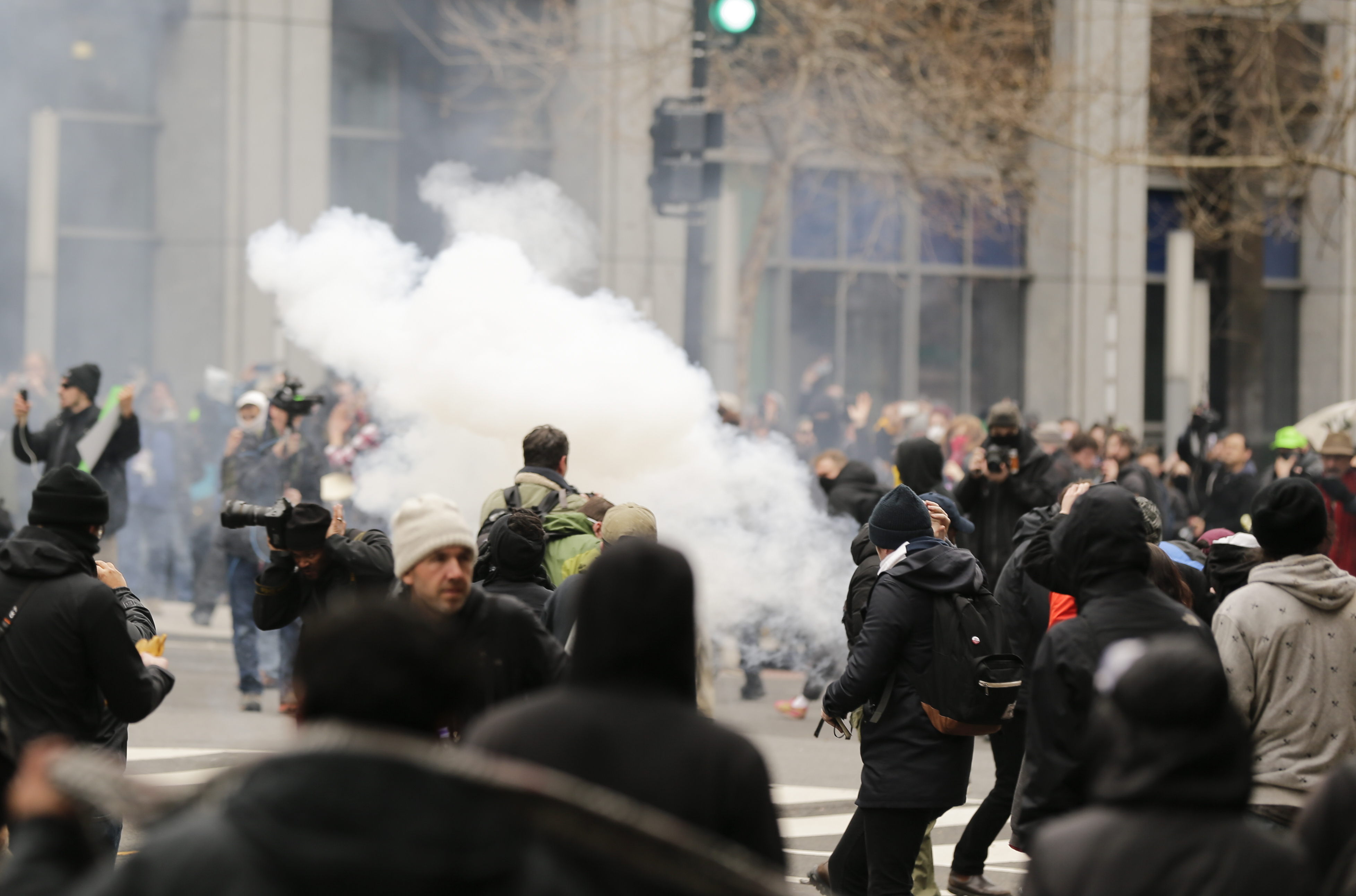 Washington, DC, police deploy tear gas against protesters in 2017