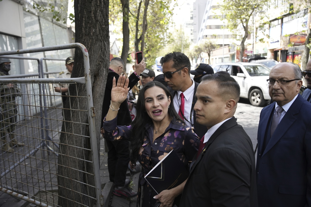 Ecuadorian Vice President Veronica Abad enters a building