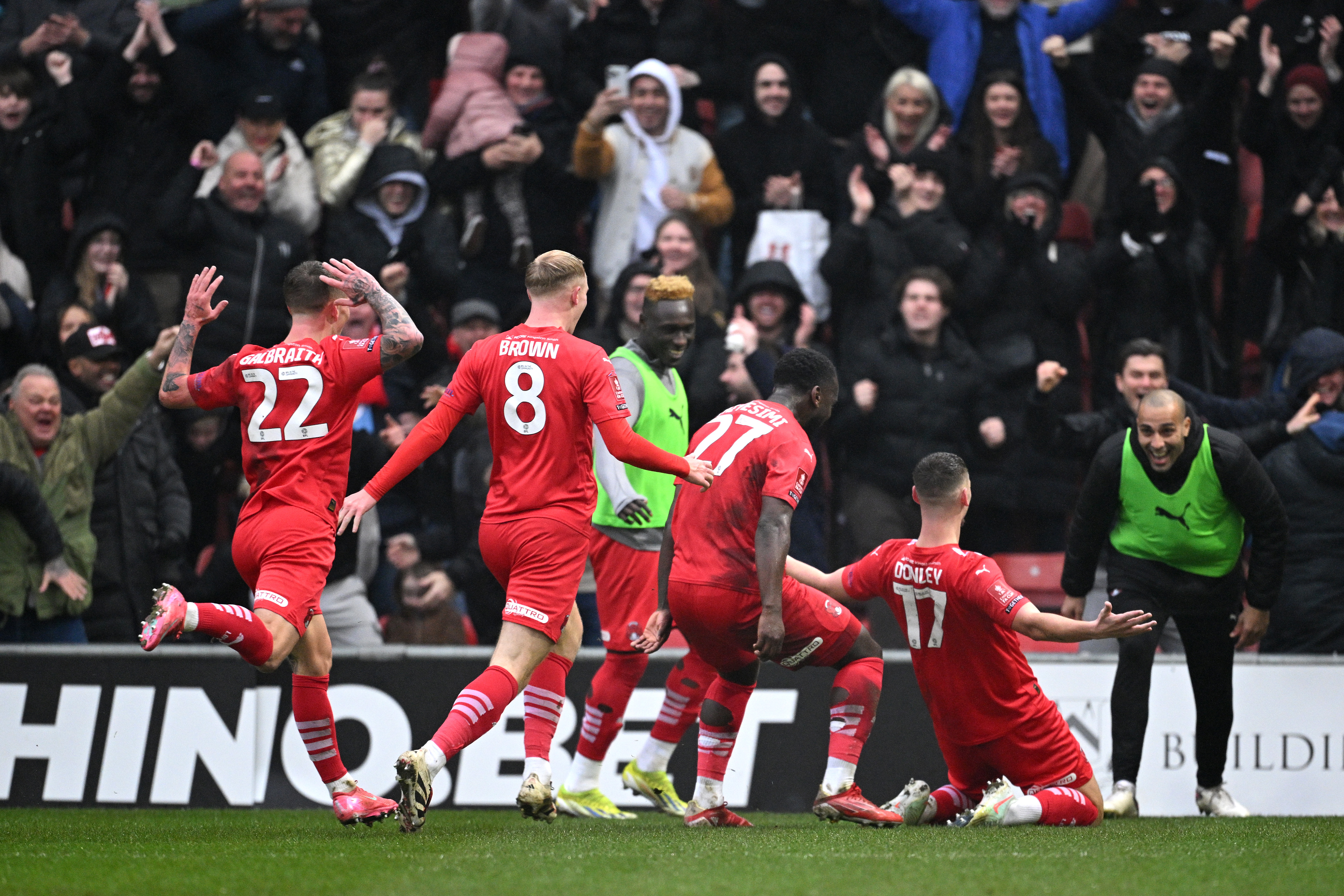 Jamie Donley reacts after goal.