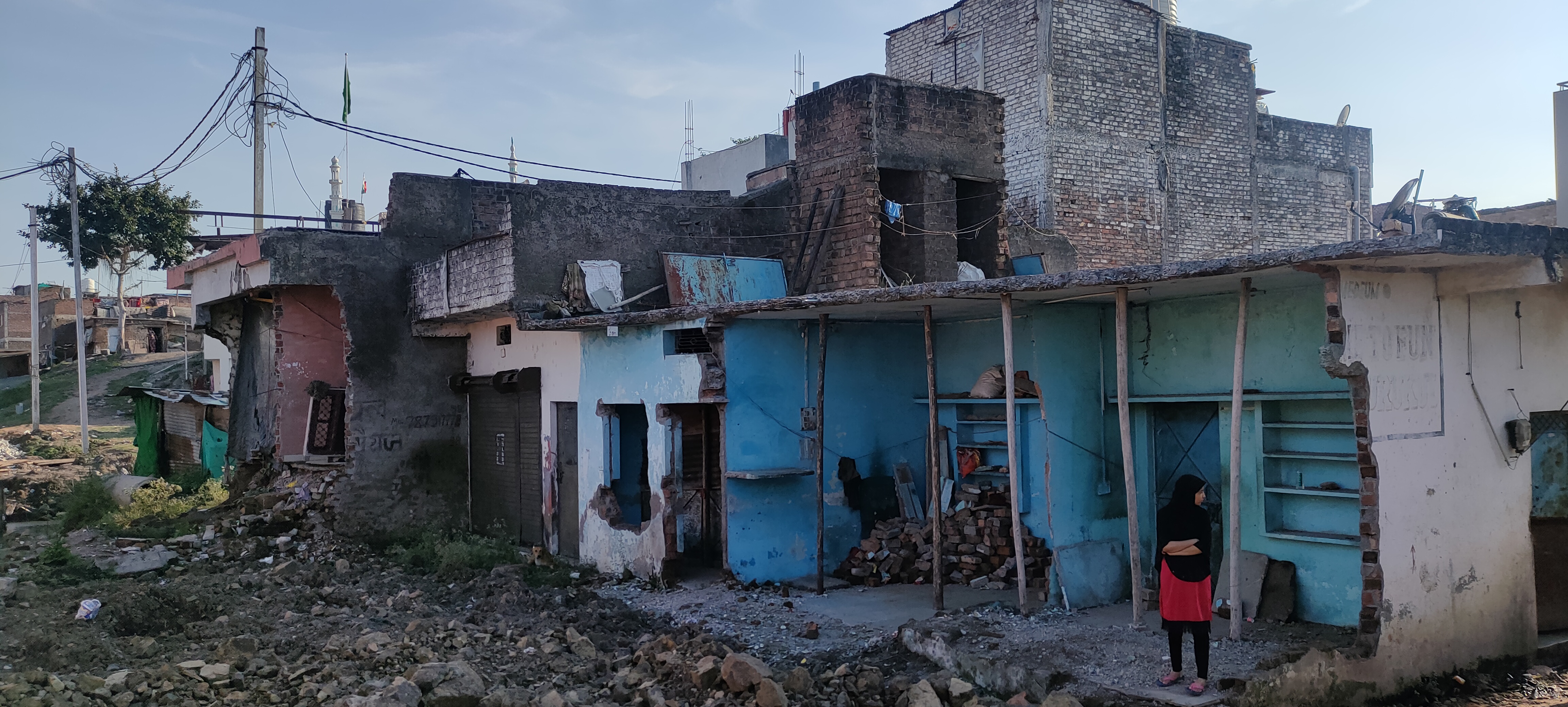 Ujjain's Nizamuddin Colony, built on waqf land, partially demolished during a government drive in January [Kashif Kakvi/Al Jazeera]