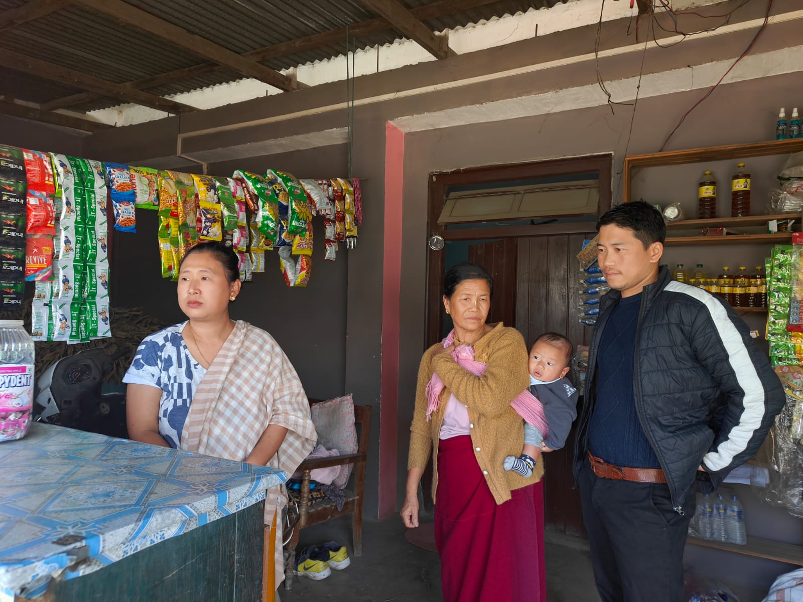 The family of RK Rabei, a 72-year-old priest who was killed in the bomb attack in which Selina was injured [Tanushree Pandey/Al Jazeera]