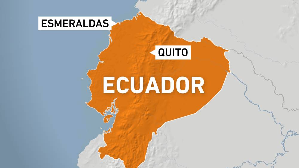 The quake's epicentre was near the north-western coastal town of Esmeraldas.
