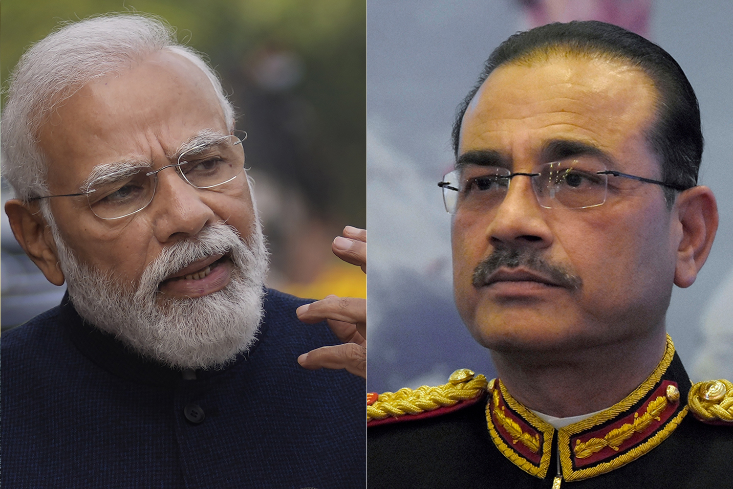 Narendra Modi and the Pakistani army chief Asim Munir [AP Photo]