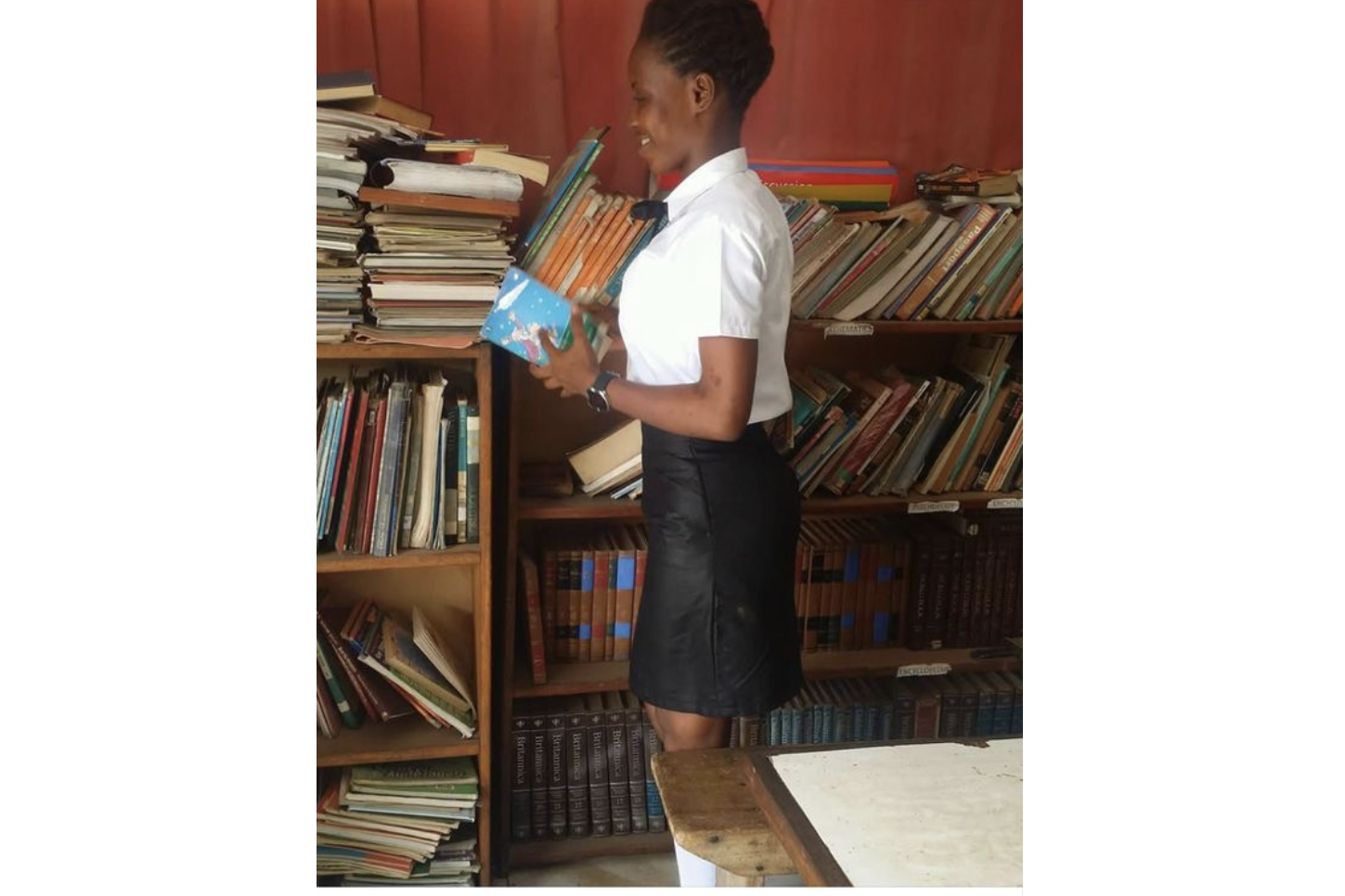 Patricia at secondary school in Makeni, aged between 17 and 18