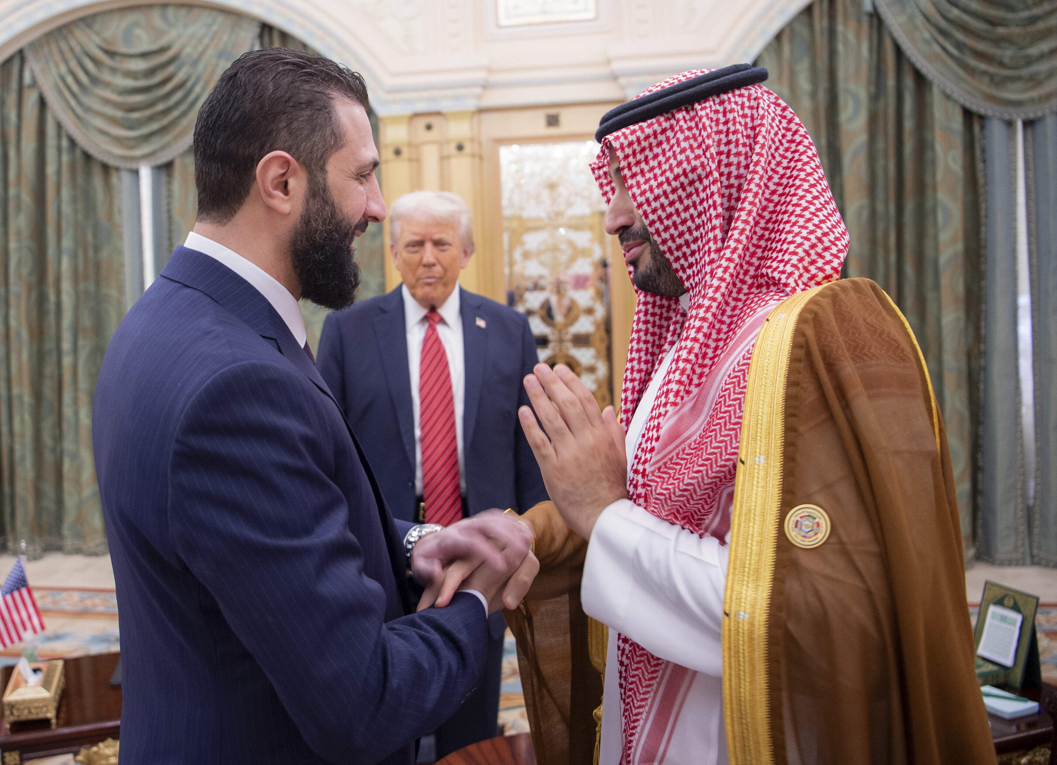 Trump meets with al-Sharaa and Mohammed Bin Salman.