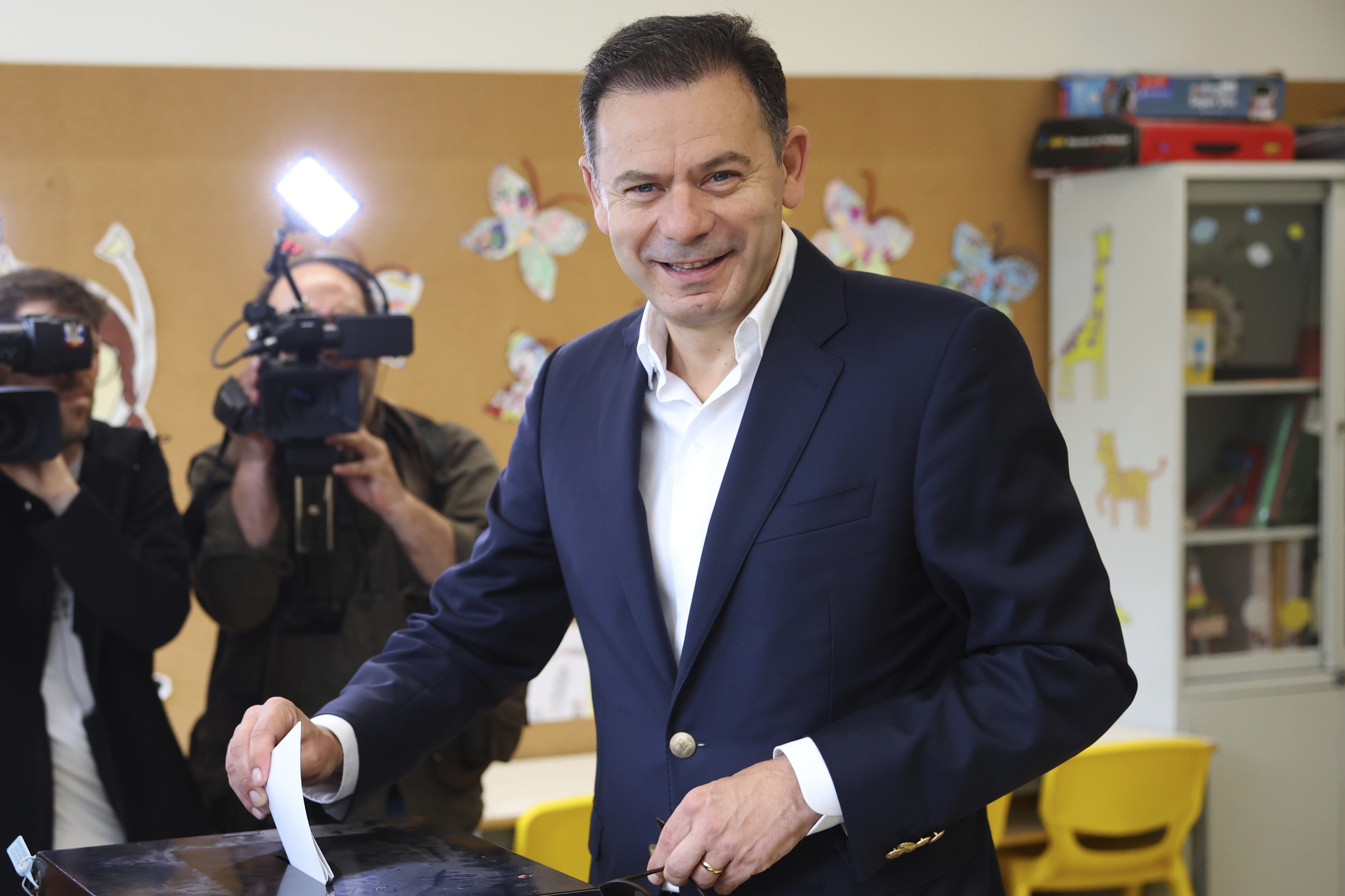 Incumbent Prime Minister Luis Montenegro casts his ballot in Portugal's general election.