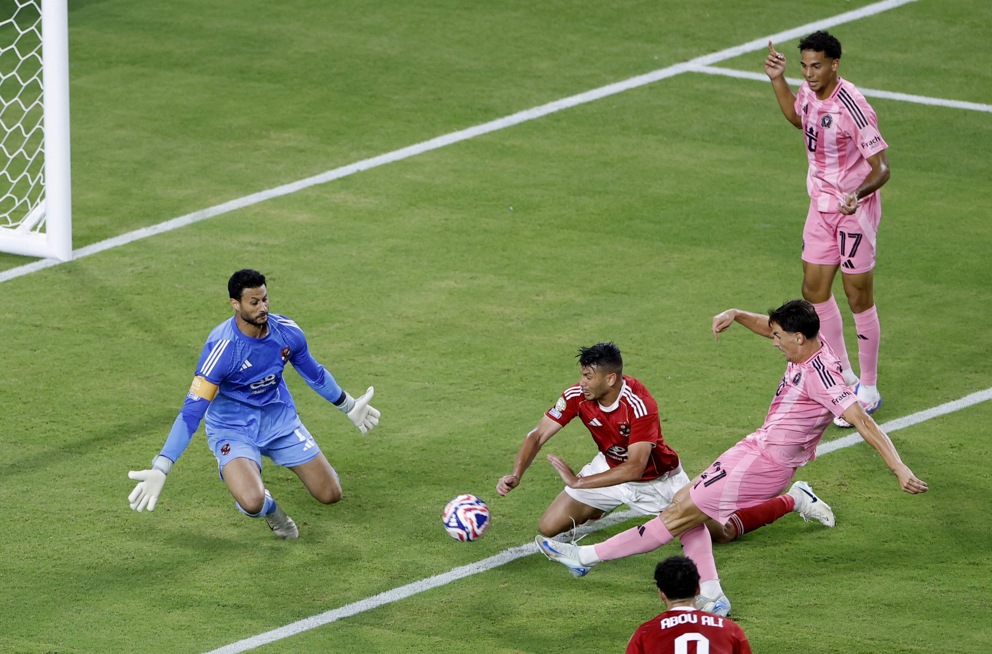 Football - Club World Cup - Group A - Al Ahly v Inter Miami CF - Hard Rock Stadium, Miami Gardens, Florida, U.S. - June 14, 2025 Inter Miami CF's Tadeo Allende shoots at goal