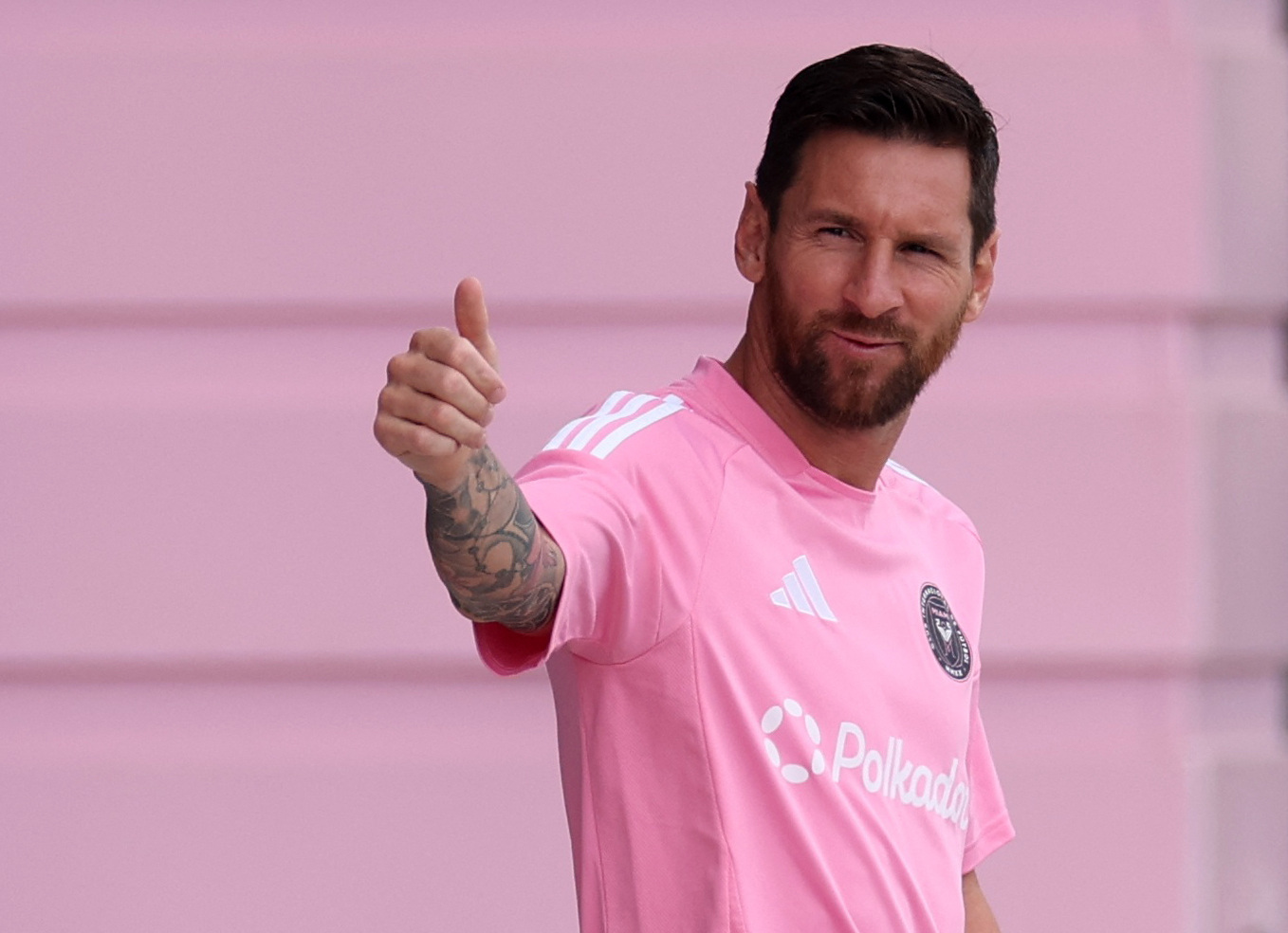 Lionel Messi during training.