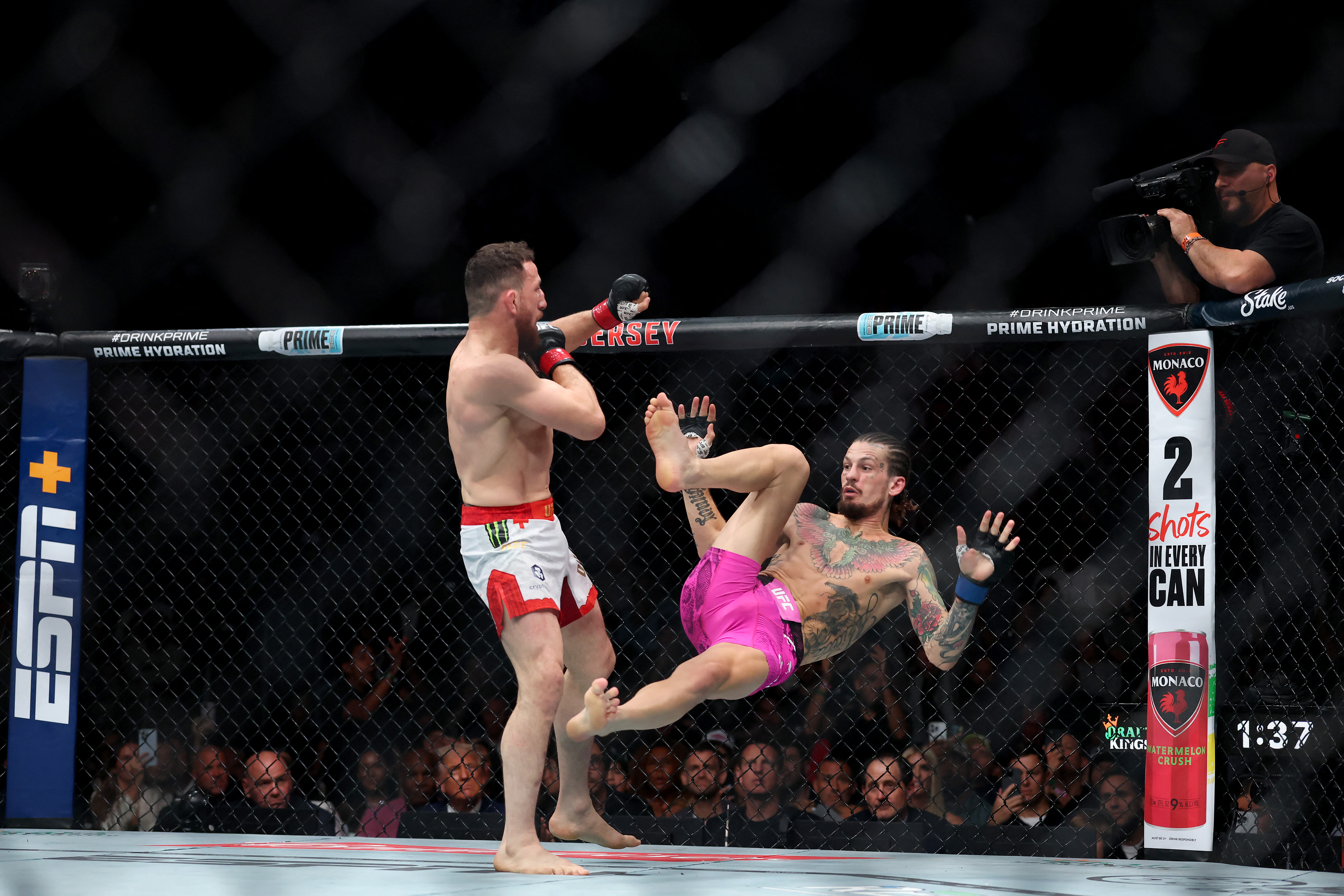 Sean O'Malley and Merab Dvalishvili in action.