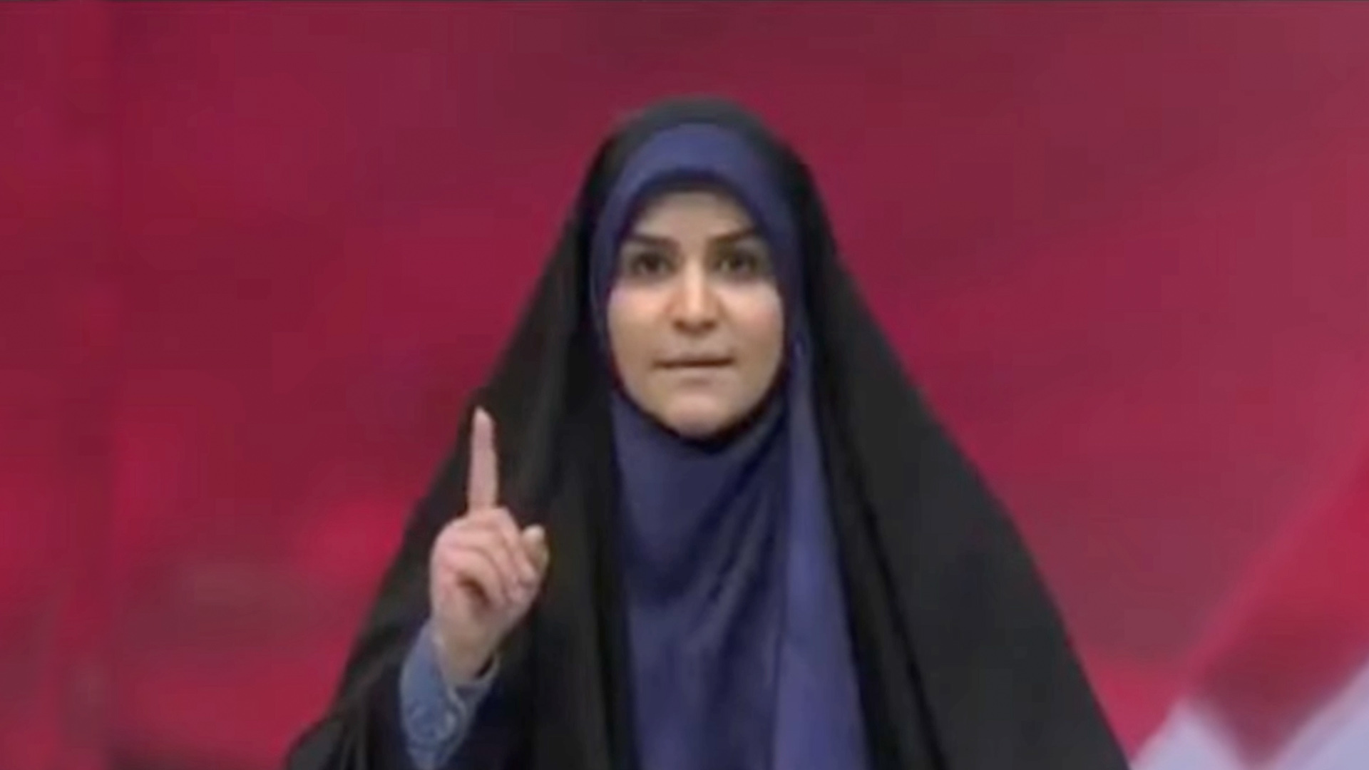 Sahar Emami live on Iranian state TV moments before the Israeli strike hit.