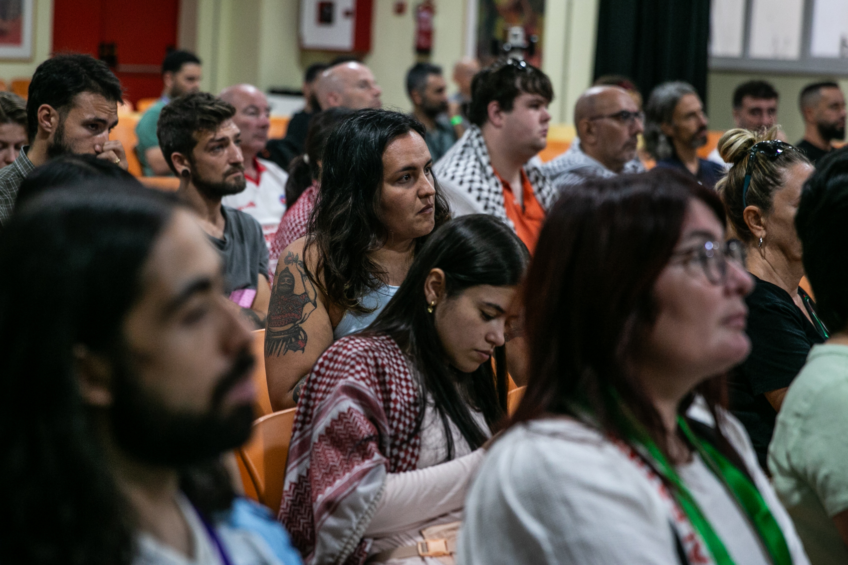 Volunteers from over 42 countries attend training and panel discussions focusing in the non-violent nature of the mission of the Global Sumud Flotilla