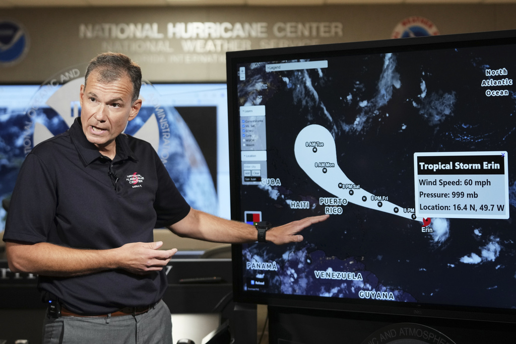 Jamie Rhome, deputy director of the National Hurricane Center, gives an update