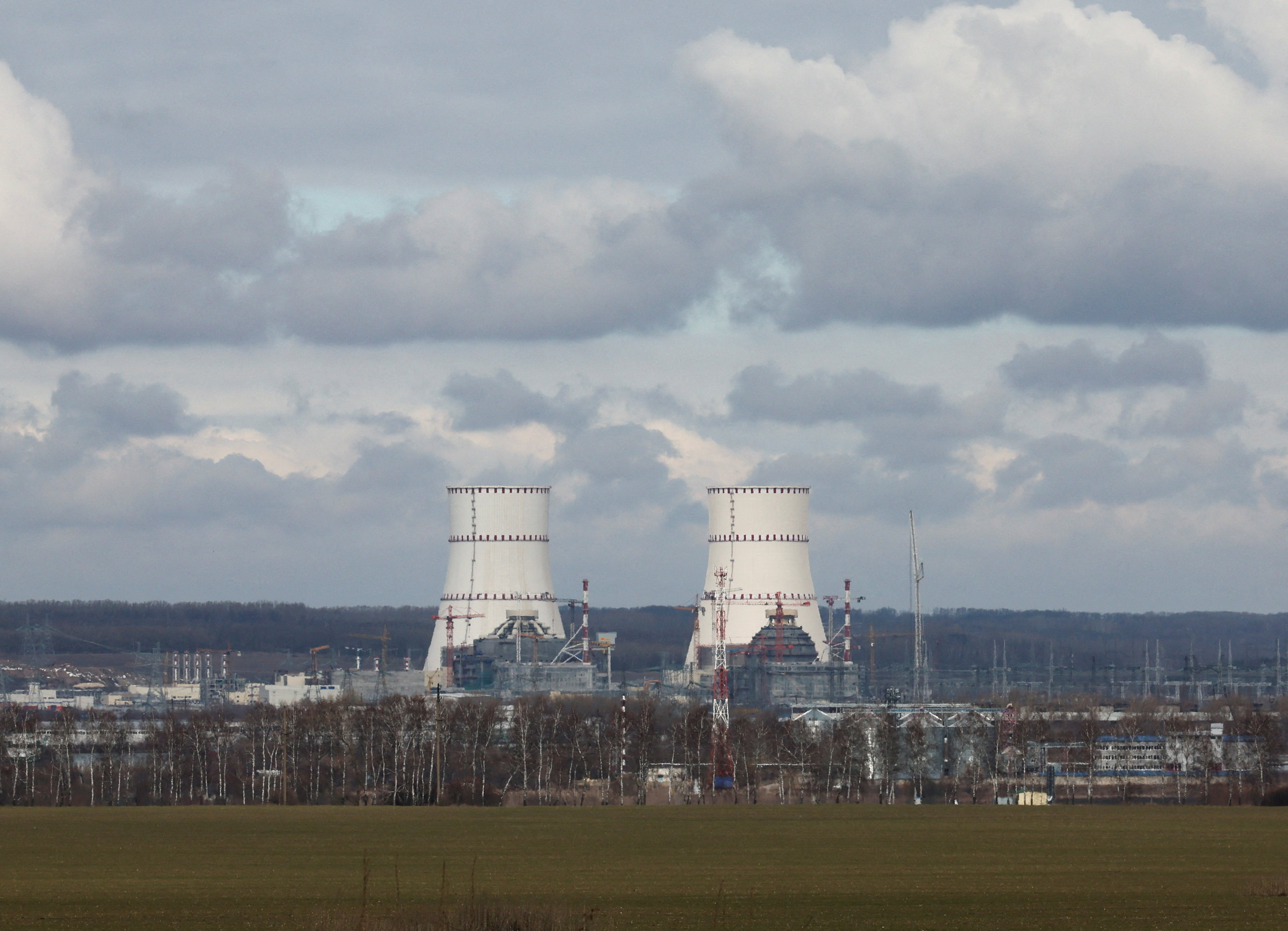 FILE PHOTO: A view shows the Kursk Nuclear Power Plant (KNPP) in the course of Russia-Ukraine conflict, as seen from the town of Kurchatov in the Kursk region, Russia, March 19, 2025. REUTERS/Shamil Zhumatov/File Photo