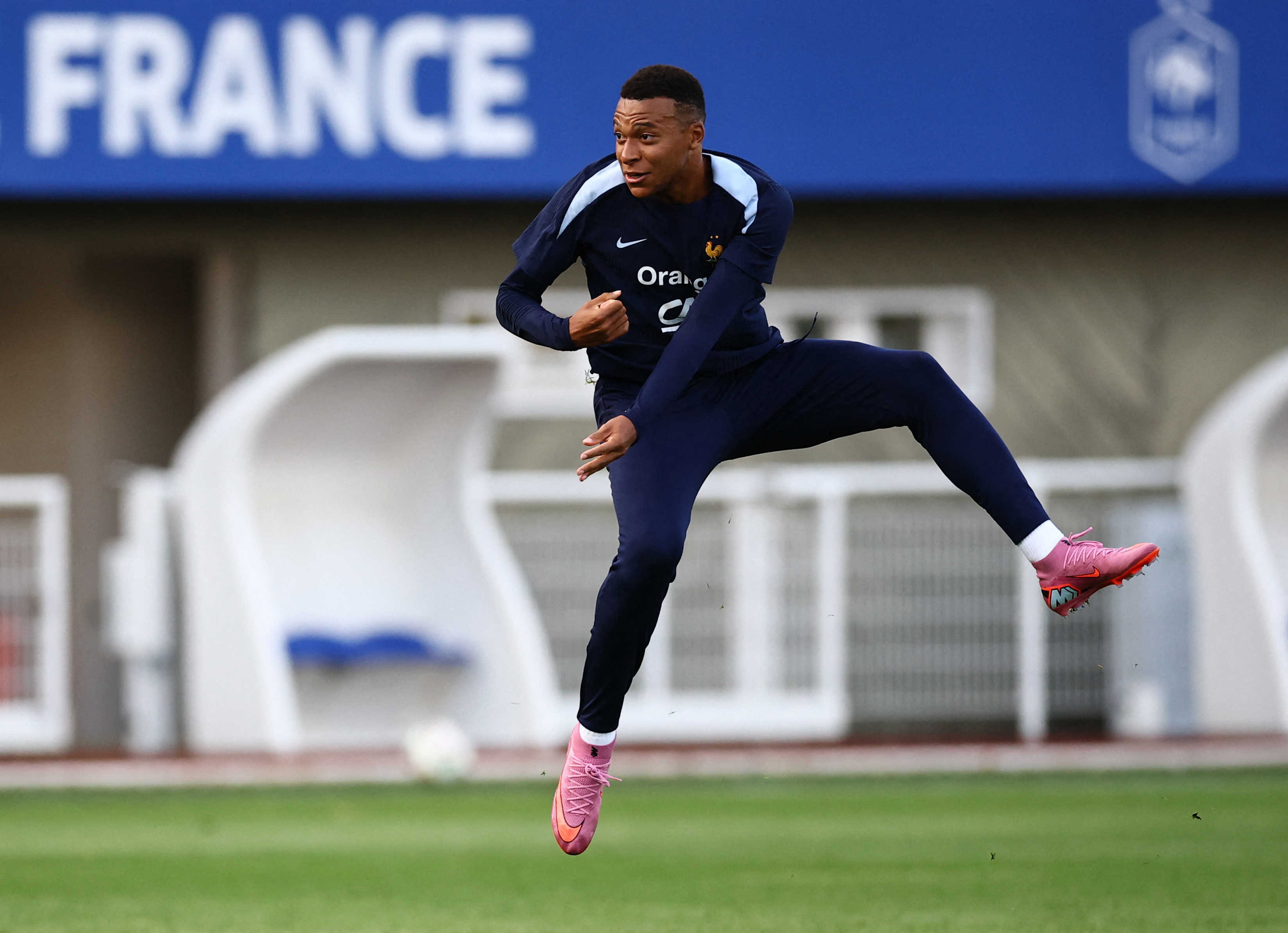 Soccer Football - World Cup - UEFA Qualifiers - France's Kylian Mbappe during training ahead of Ukraine game