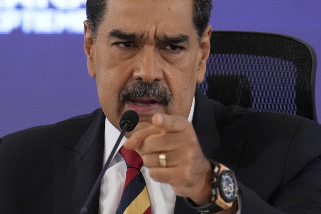 Maduro speaks at a press conference