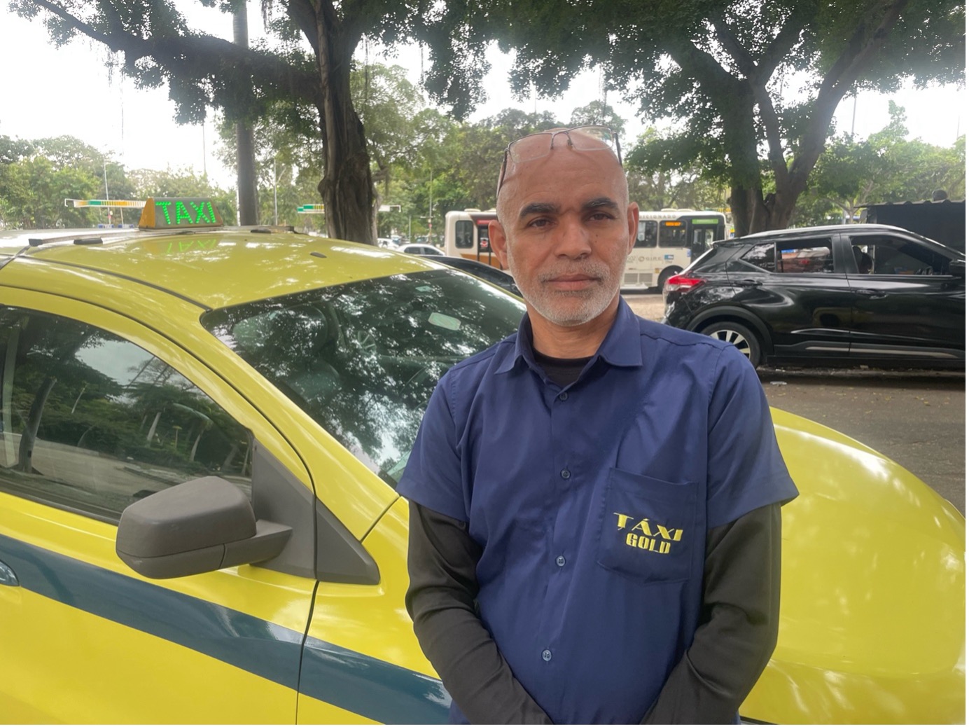 Sidney Santos, a taxi driver, believes the charges, trial, and verdict were all a set-up. [Eléonore Hughes/Al Jazeera]