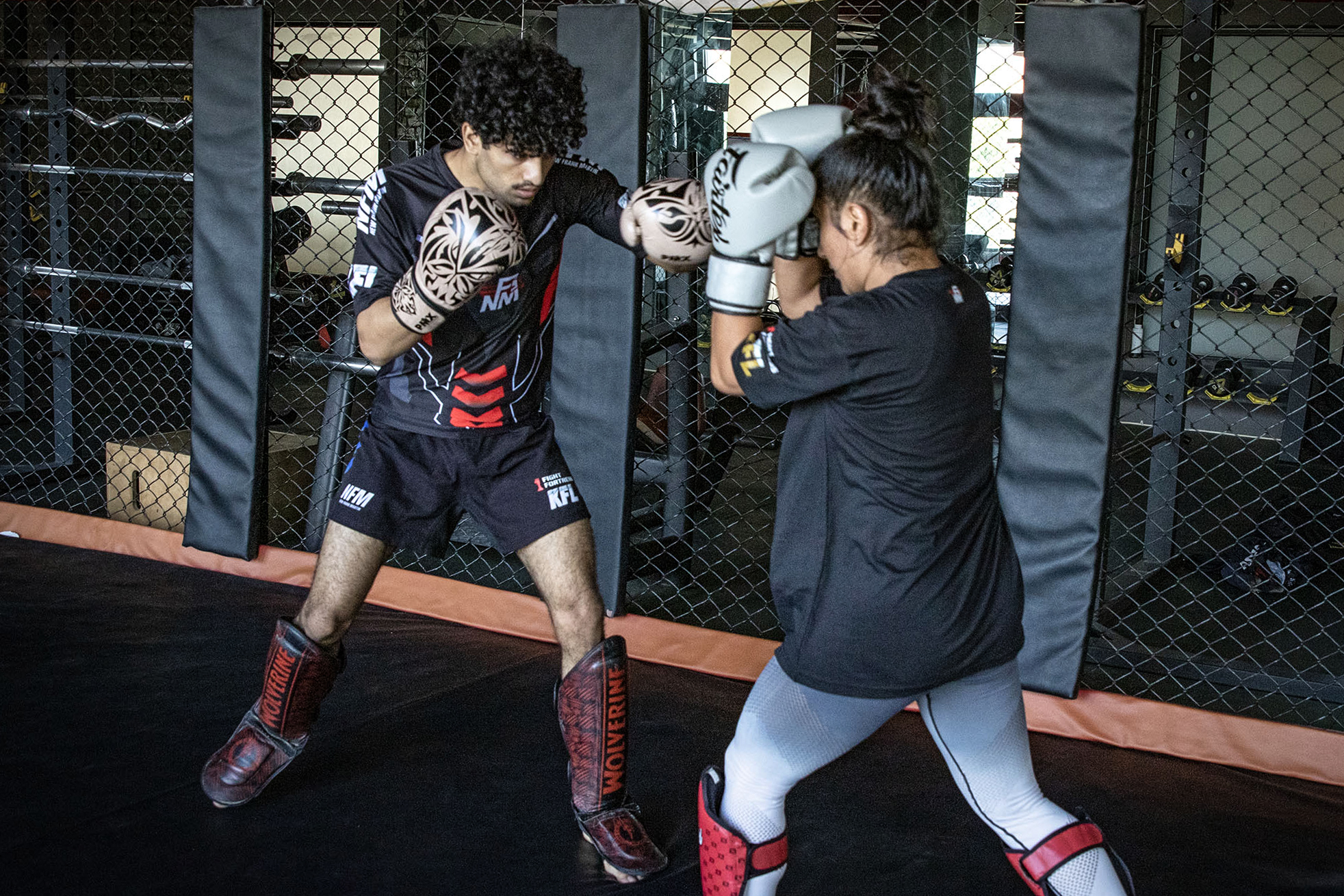 MMA fighter Anita Karim trains at a gym in Islamabad, Pakistan