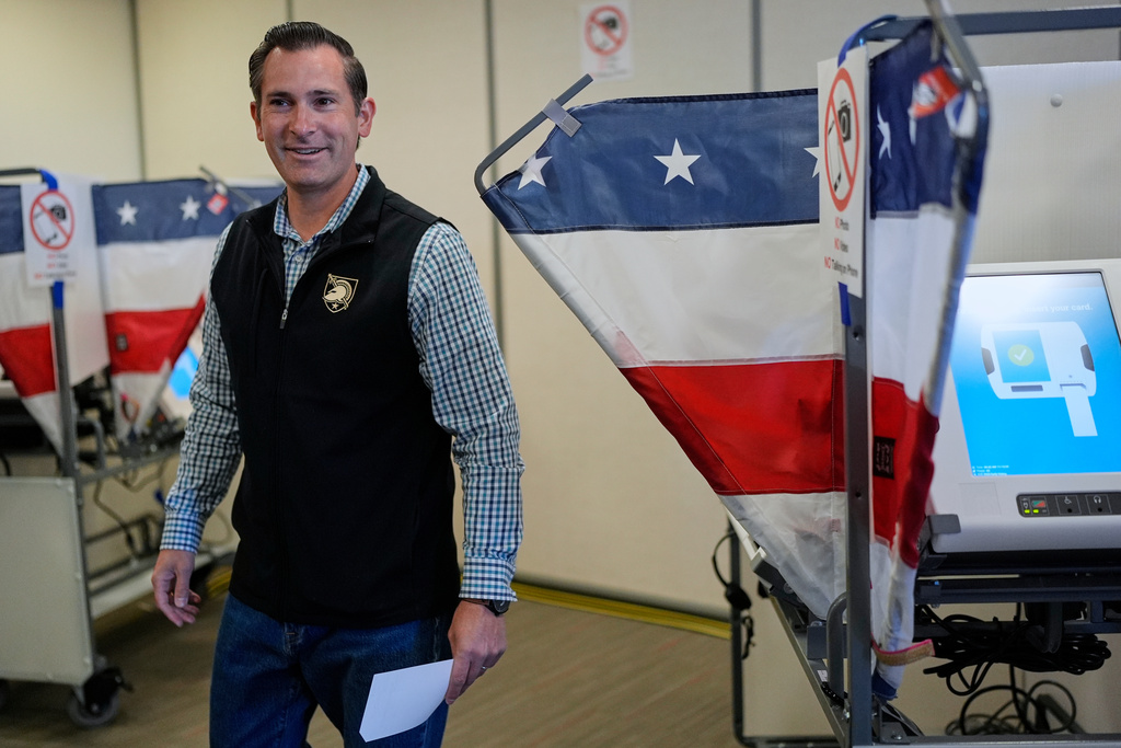 Candidate Matt Van Epps cast his ballot at a polling station