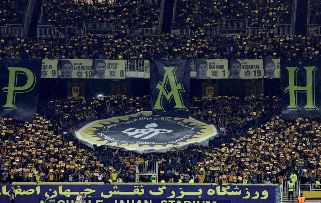 A general view of fans of Sepahan SC prior to the AFC match.