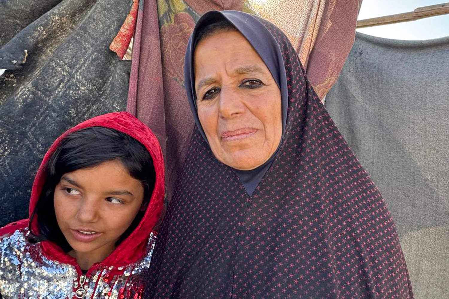 Basma and her family, her husband, their six married sons, and their children, were displaced to Deir al-Balah after fleeing the Shuja'iyya neighborhood in eastern Gaza fleeing intense Israeli bombardment of their area.