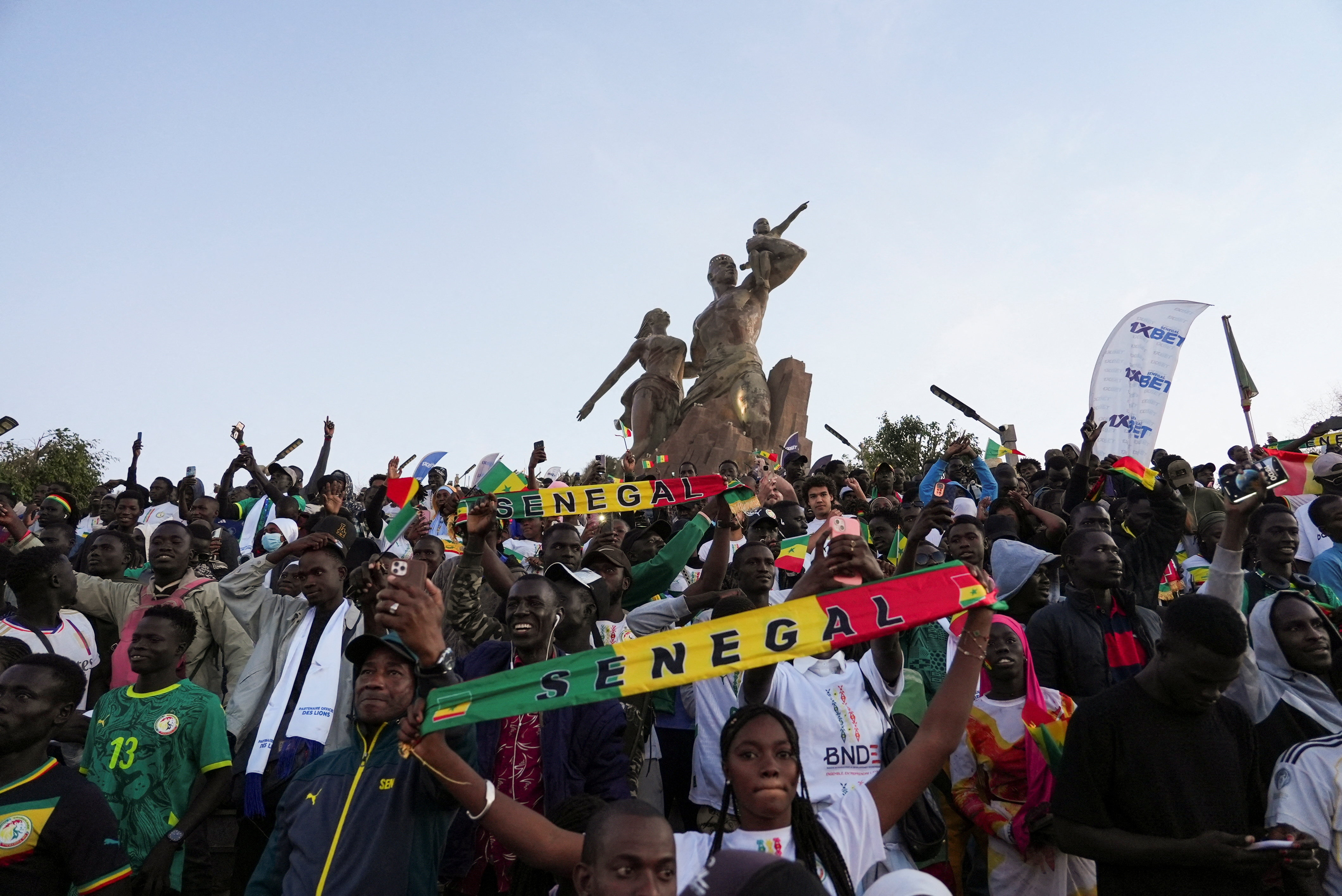 Morocco and Senegal celebrate advancing to the AFCON final showdown