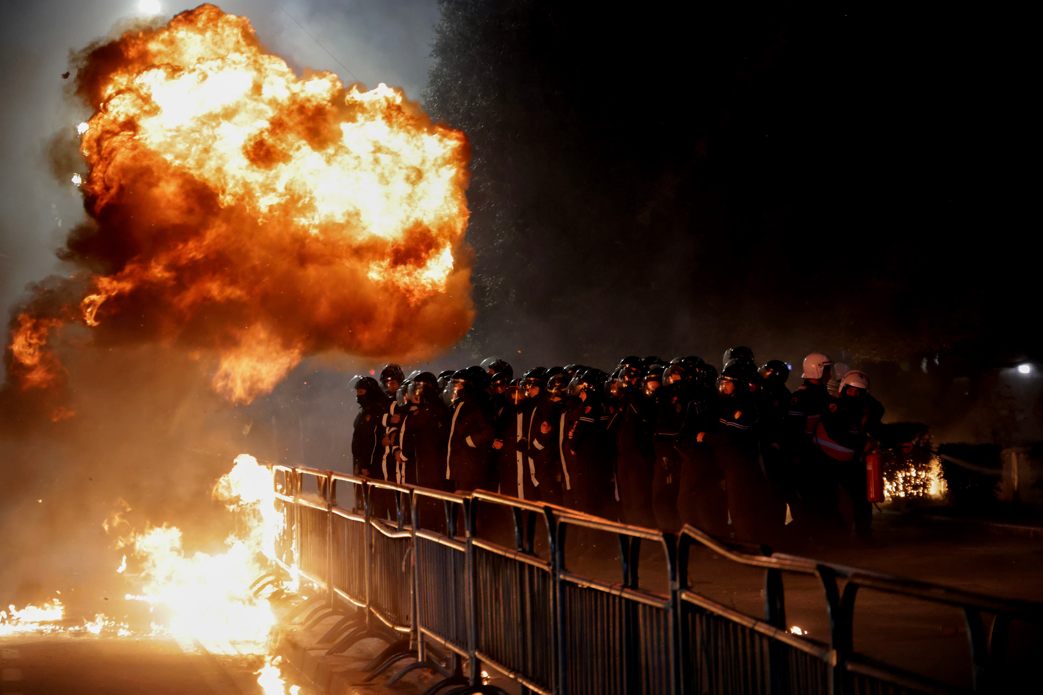 Clashes erupt at anti-government protest in Tirana