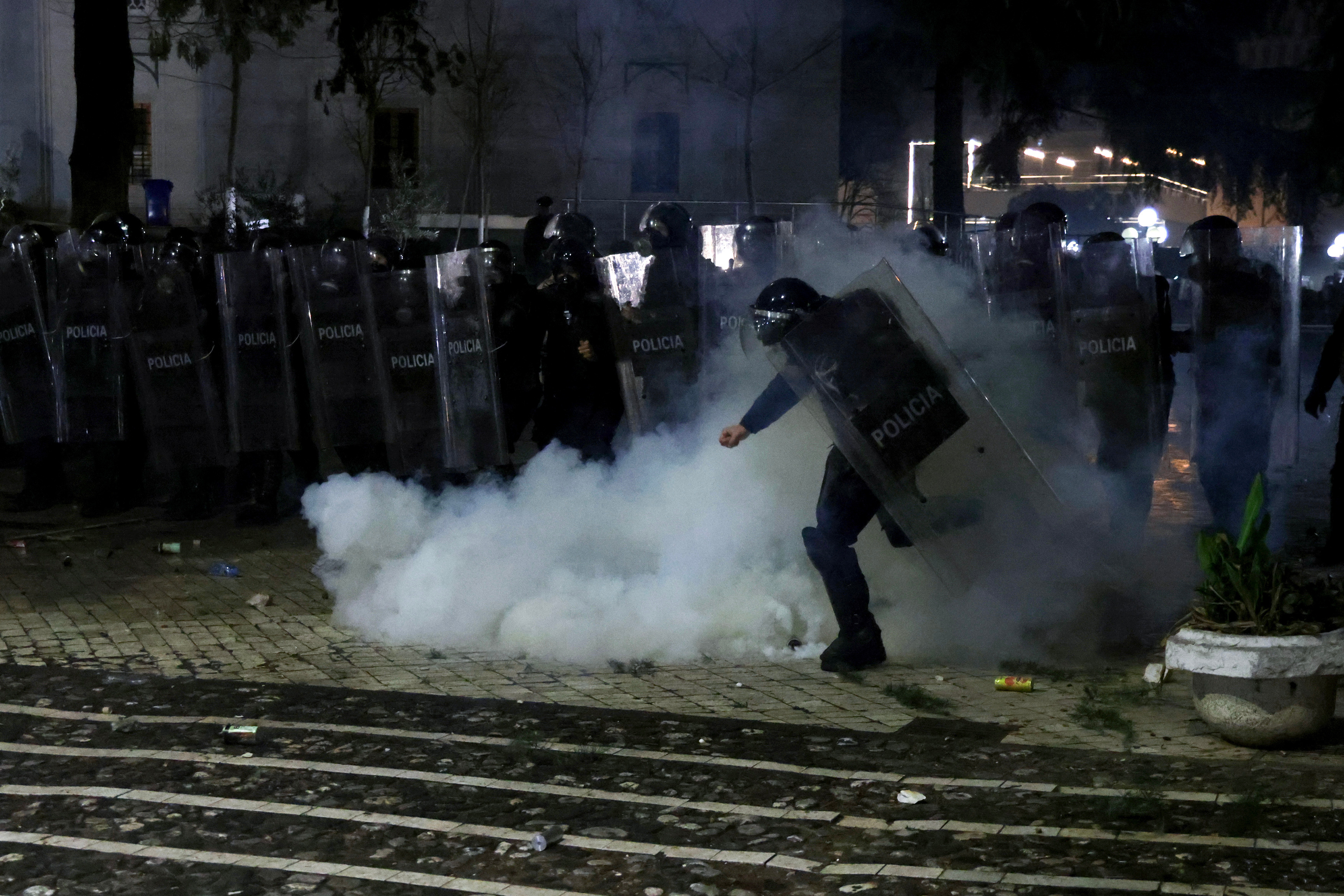 Clashes erupt at anti-government protest in Tirana