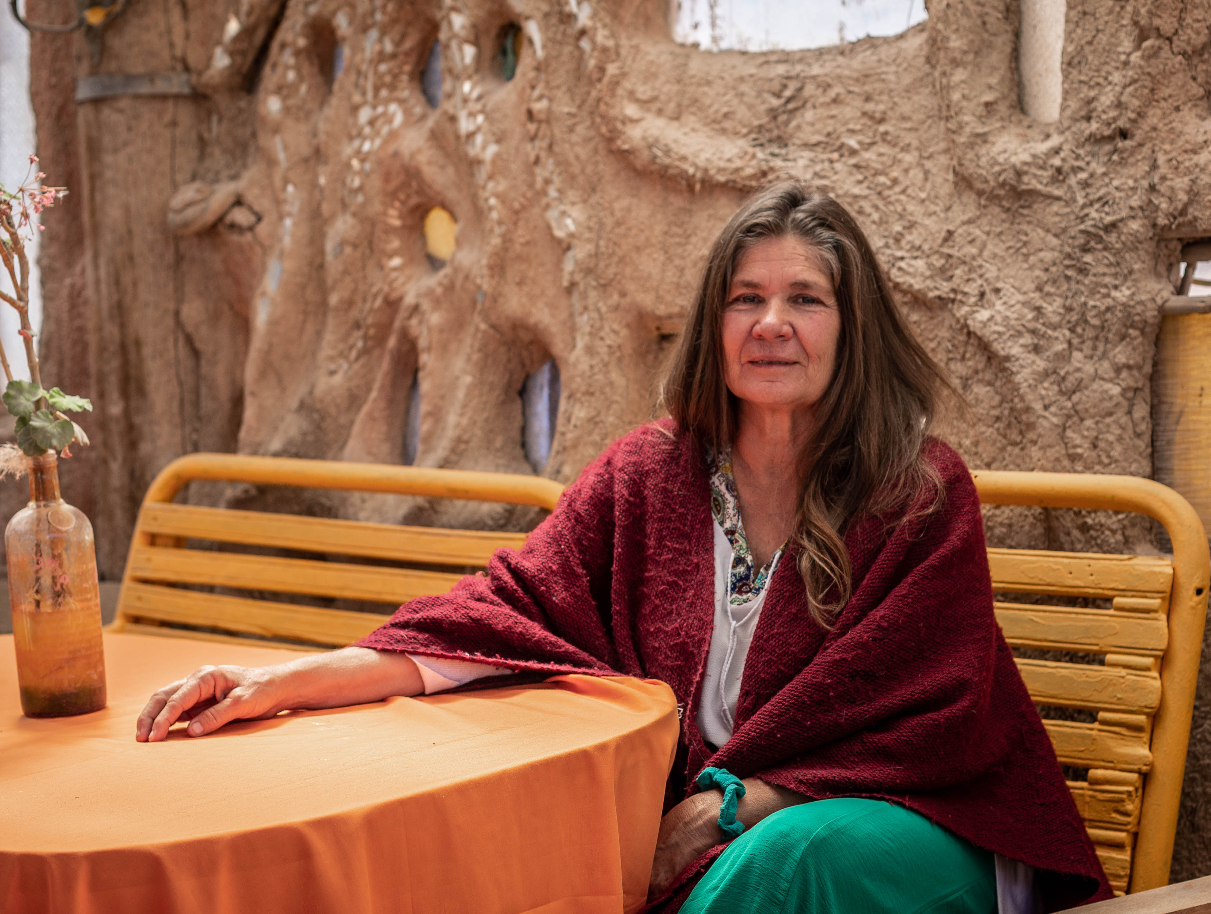 Andrea Chellew seated at a table