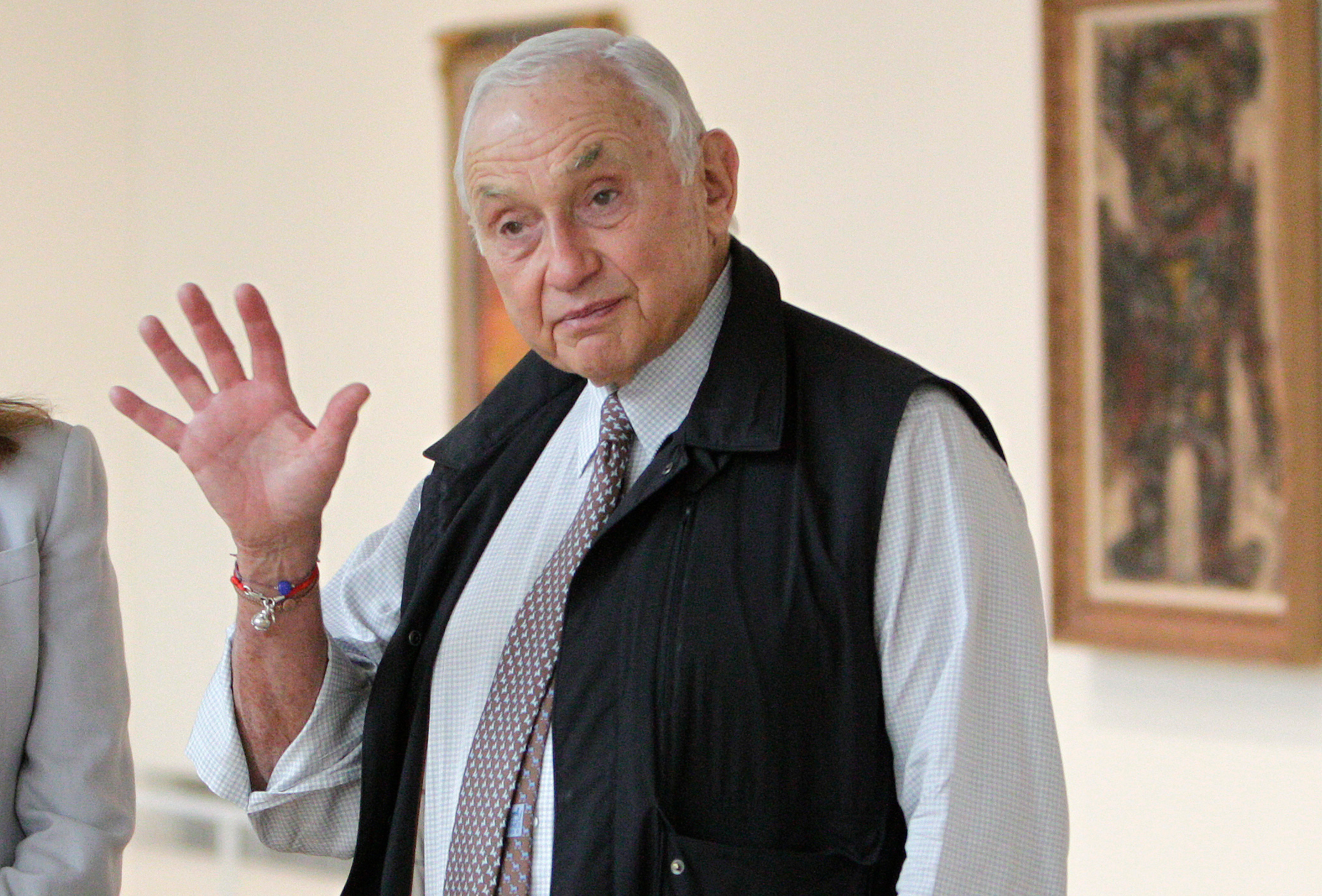FILE - Then-Chairman and CEO of L Brands Les Wexner tours the exhibit at the Wexner Center for the Arts in Columbus, Ohio, Sept. 19, 2014. (AP Photo/Jay LaPrete, File)