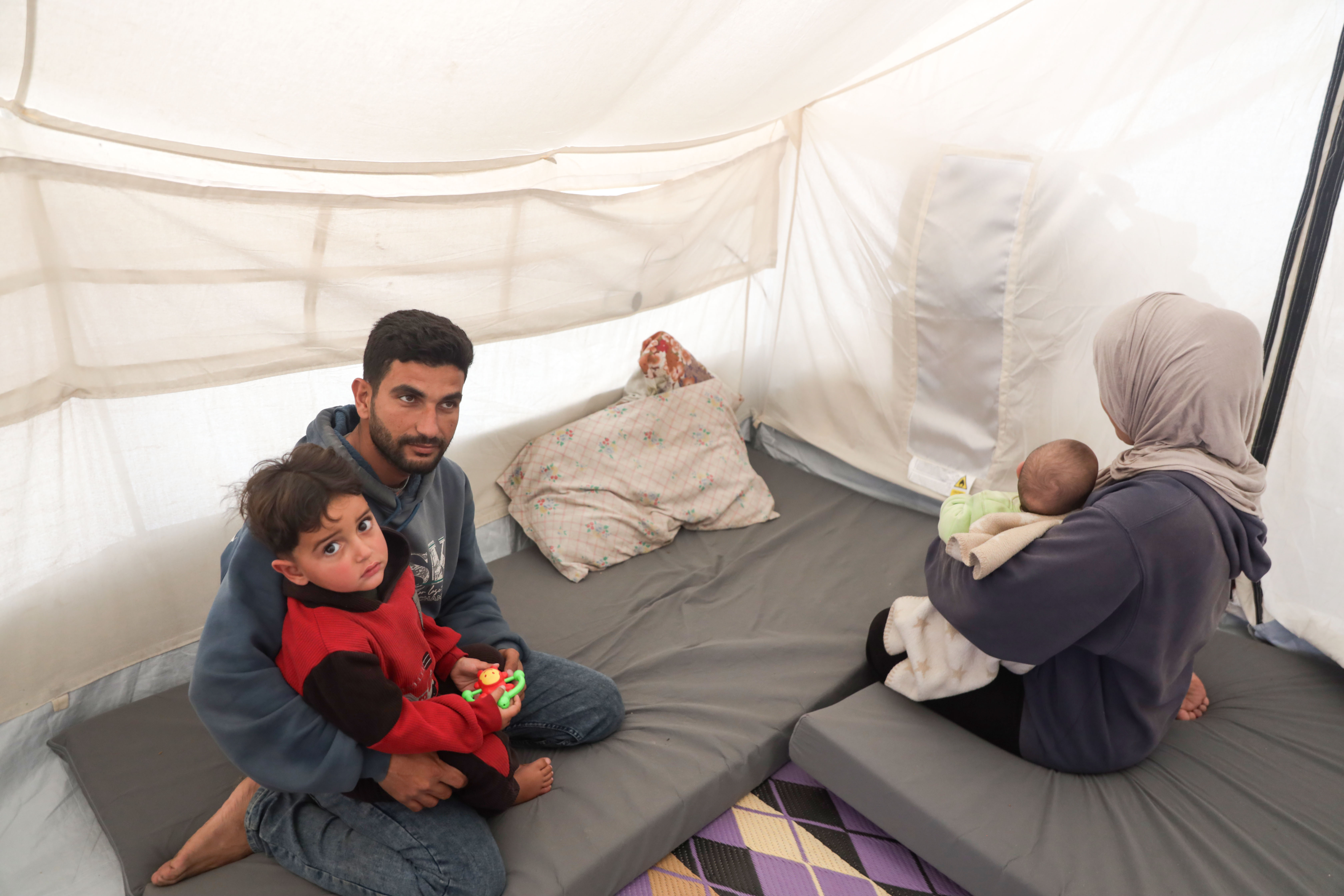 Abdel Karim Salman, his wife and his two children