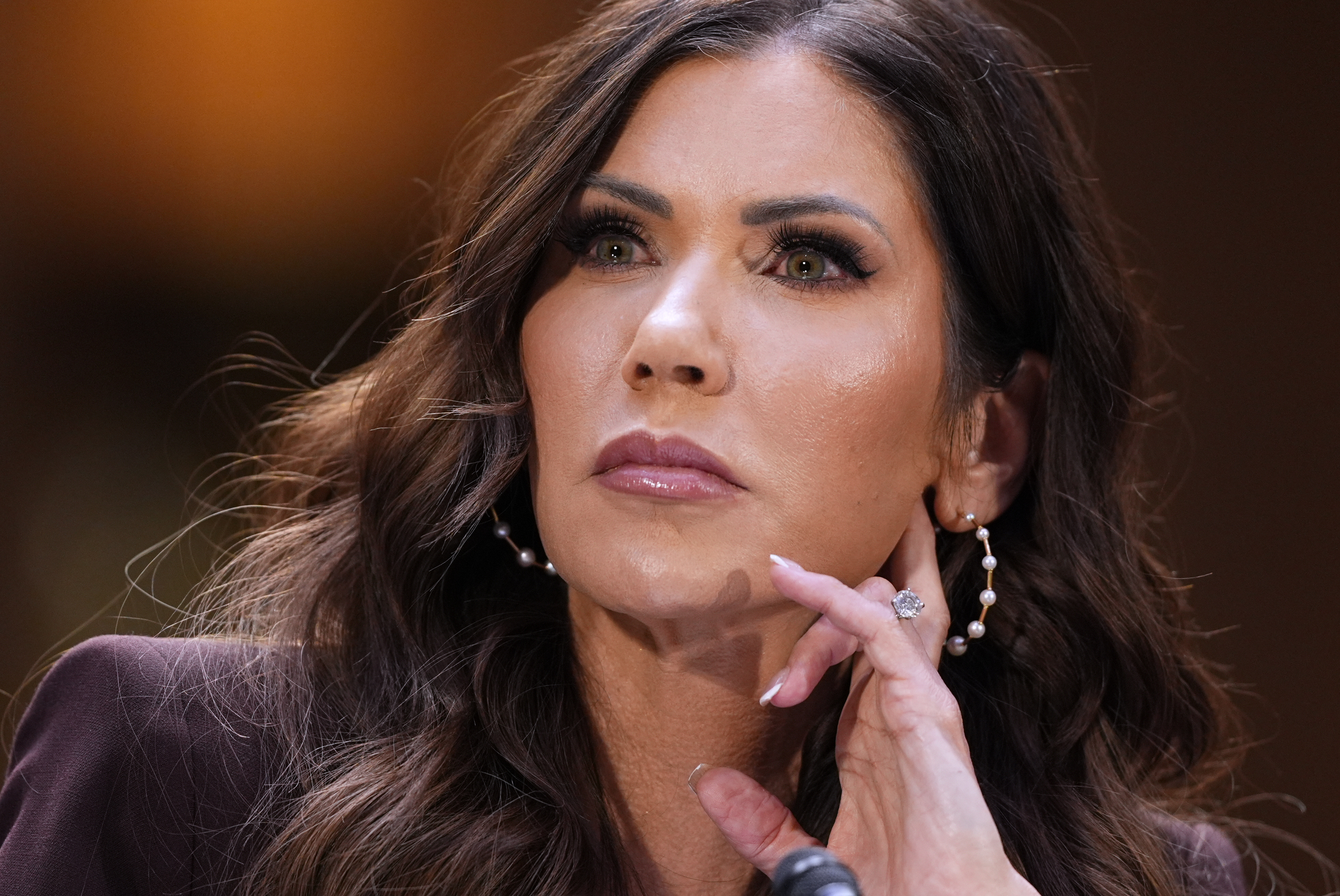 Kristi Noem appears for an oversight hearing before the Senate.