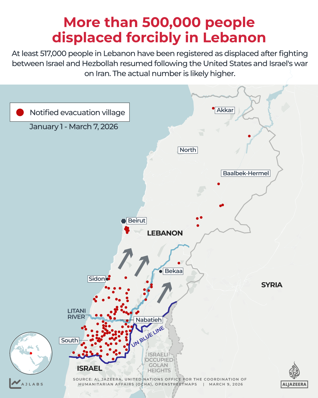 INTERACTIVE - LEBANON DISPLACEMNT - MARCH 9, 2026-1773046861