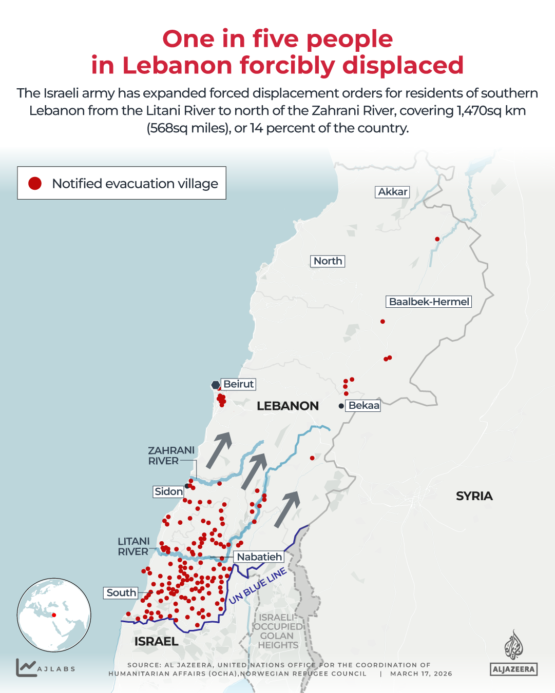 INTERACTIVE - LEBANON DISPLACEMNT - MARCH 9, 2026-1773743207