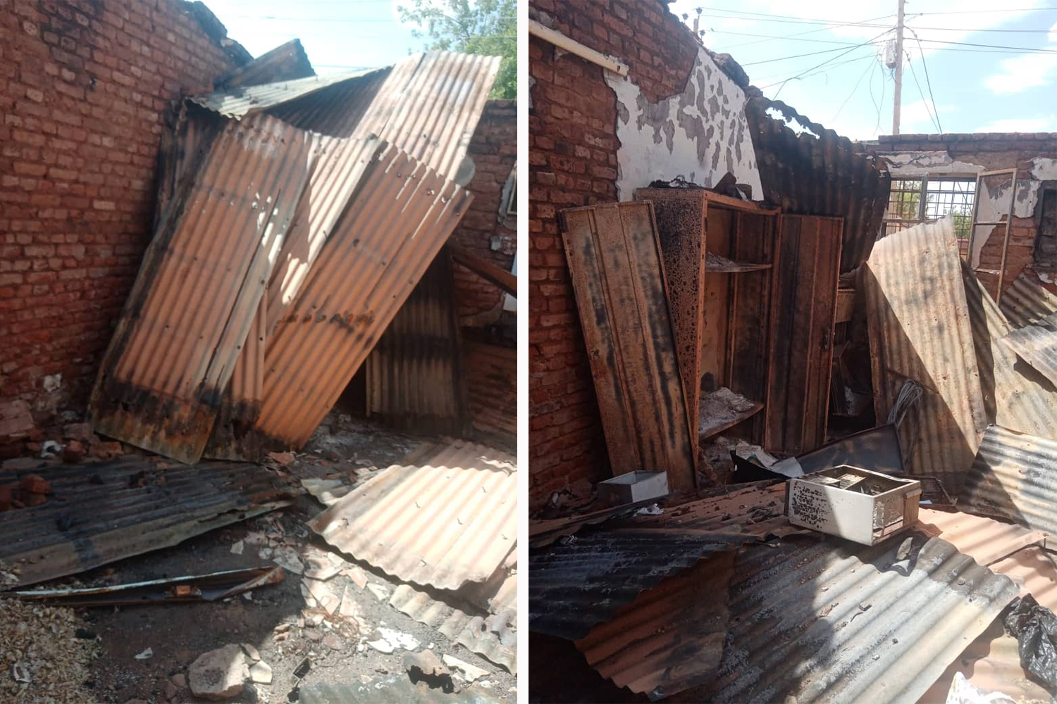 Photos showing damage to one of the wards [Courtesy of Al-Tijani Hospital]