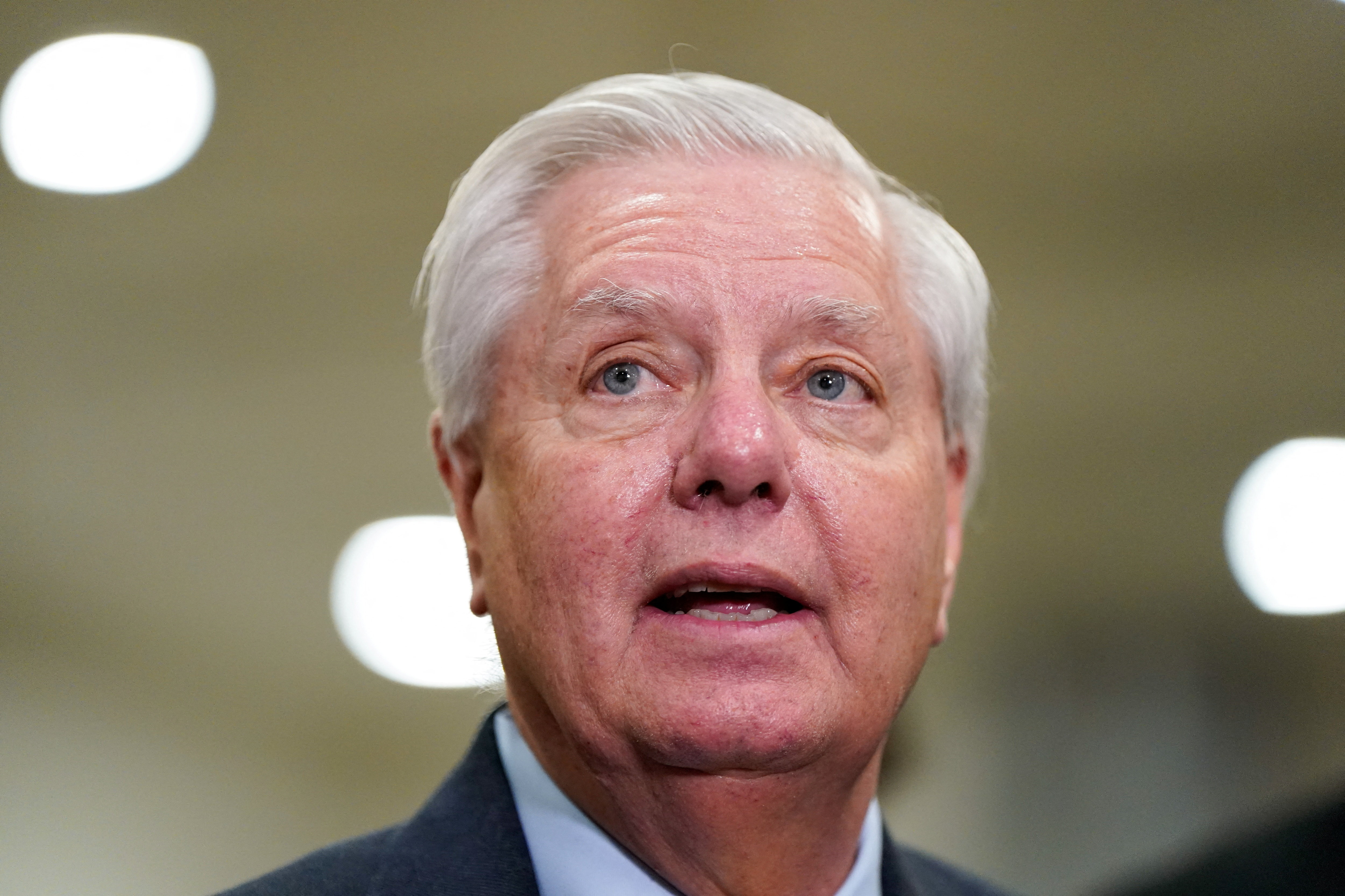 U.S. Senator Lindsey Graham (R-SC) speaks to reporters, on the day of classified briefings for the full U.S. Senate and House of Representatives on the situation in Iran, on Capitol Hill in Washington, D.C., U.S., March 3, 2026. REUTERS/Elizabeth Frantz