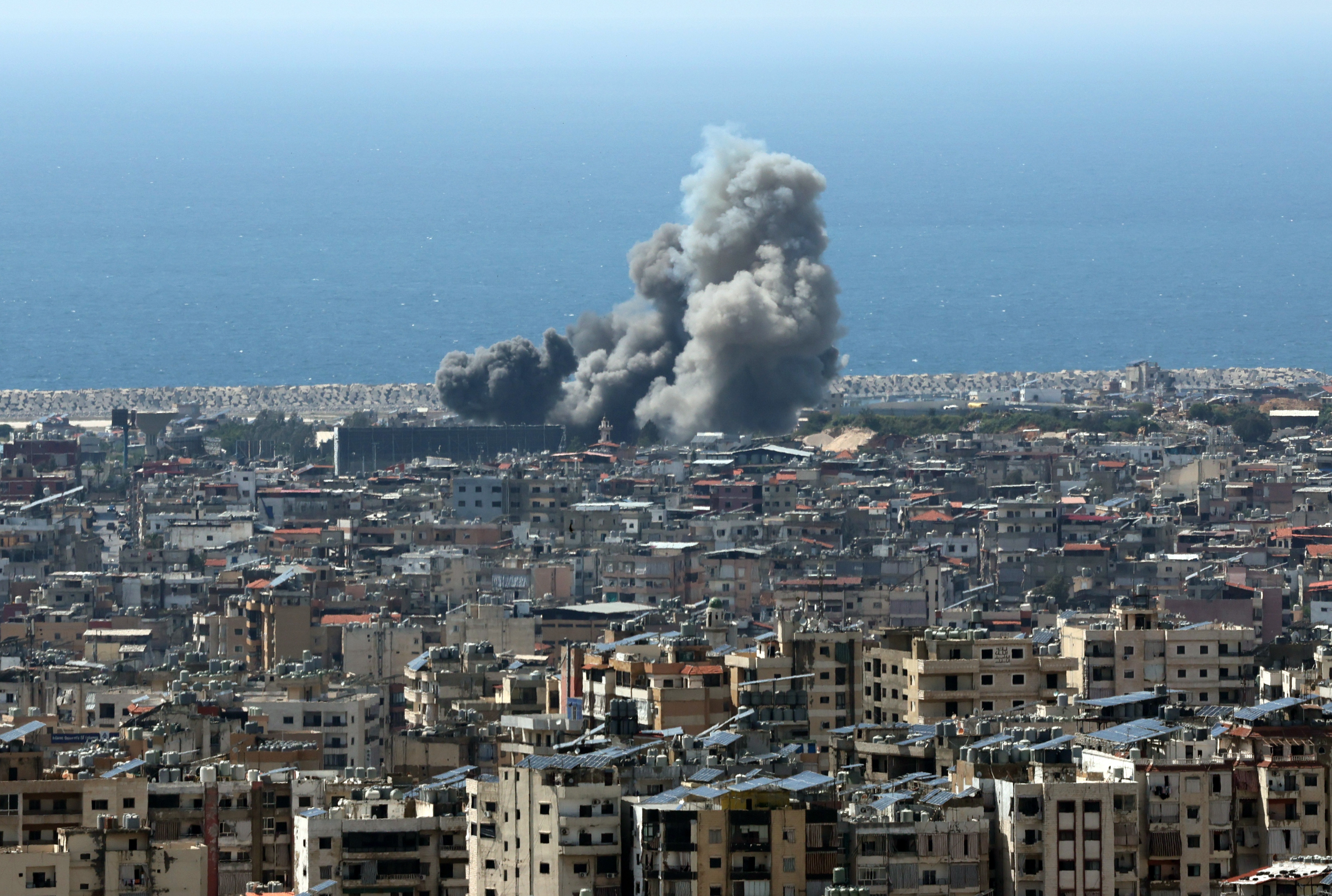 Smoke rises after an Israeli airstrike