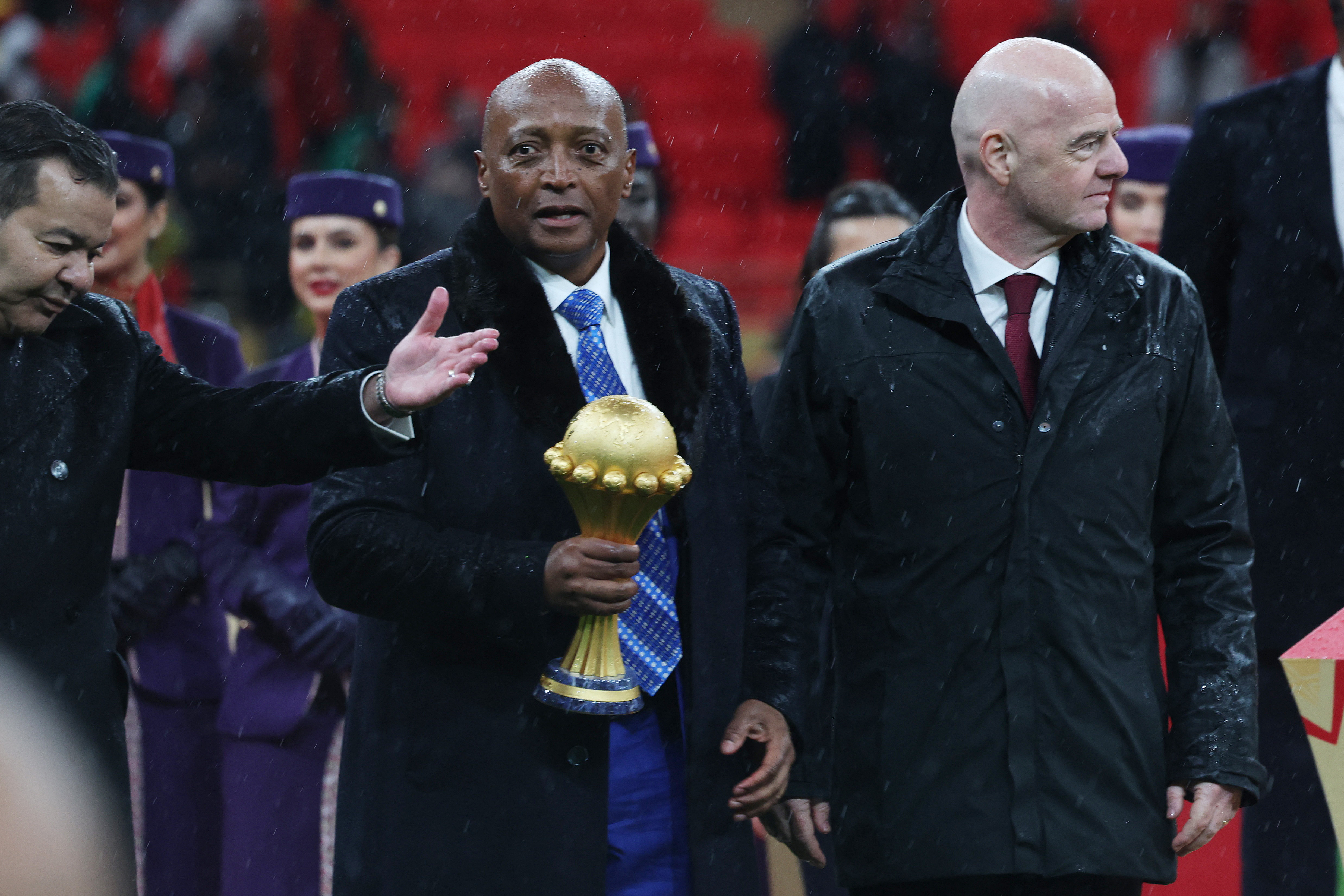 CAF president Patrice Motsepe with FIFA president Gianni Infantino at AFCON
