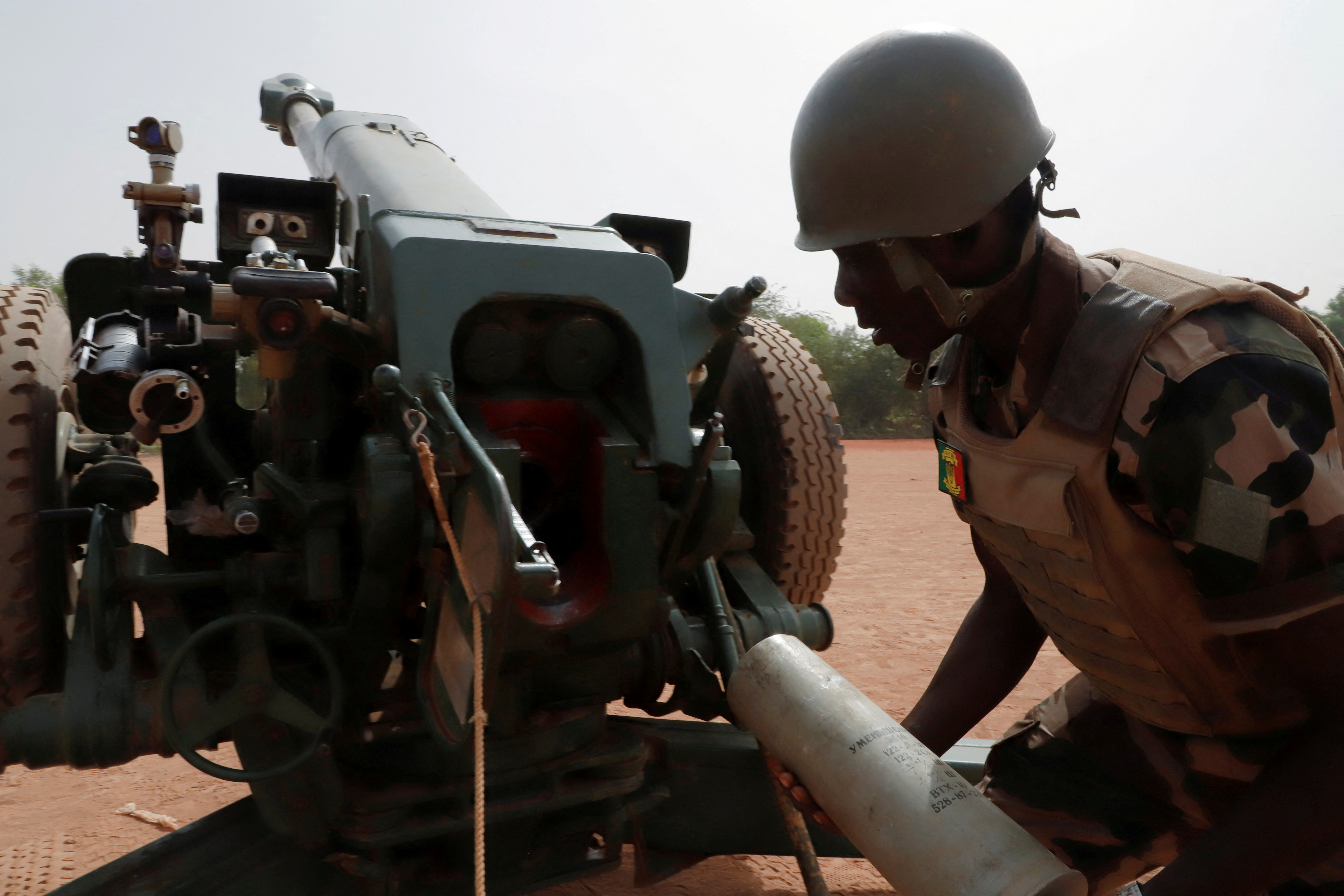 A Malian soldier during a training session in Sevare