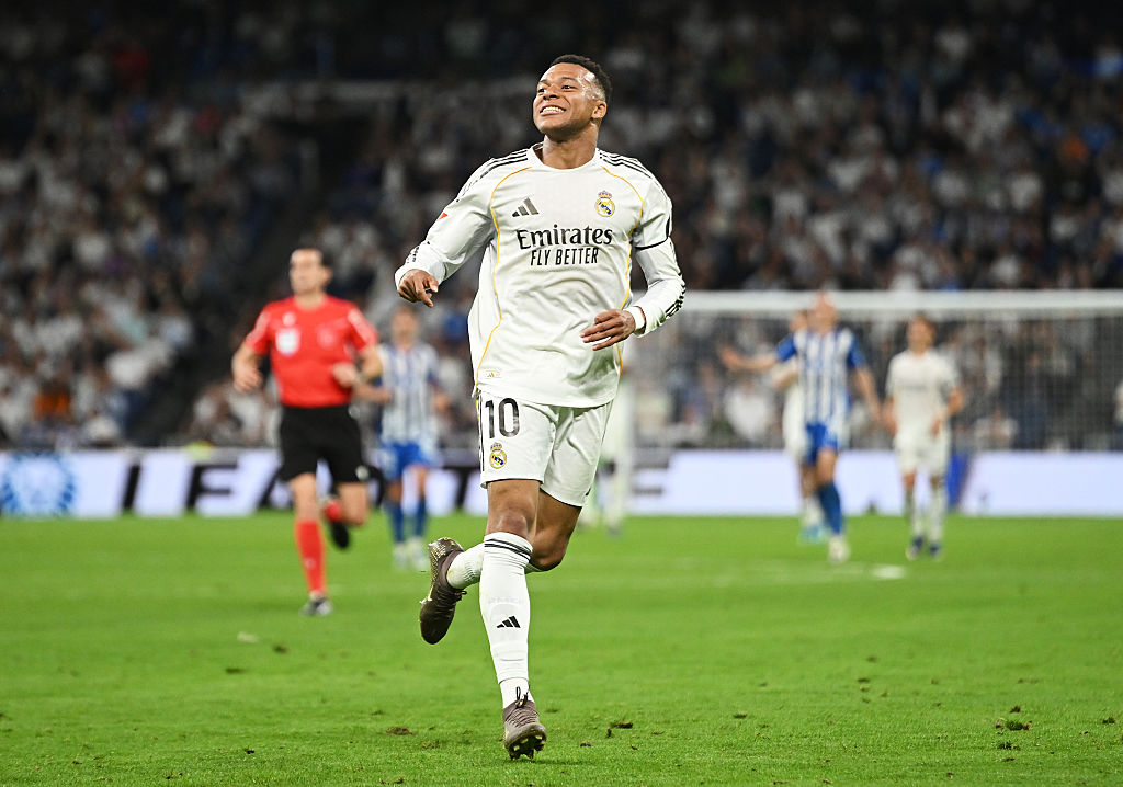 Kylian Mbappe of Real Madrid reacts
