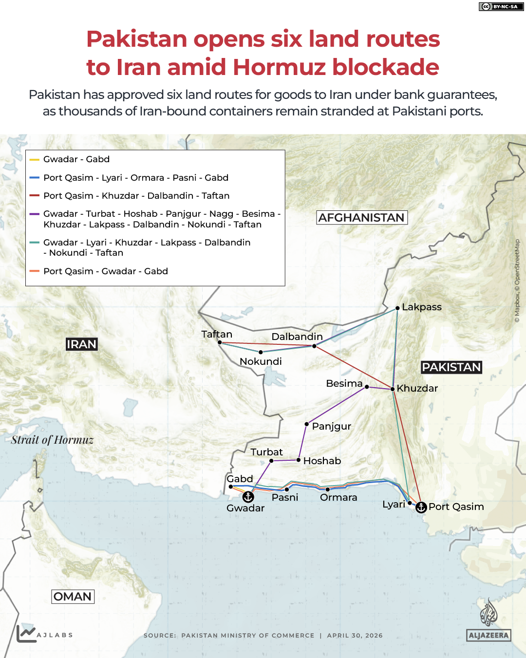 INTERACTIVE-Pakistan opens six land routes to Iranamid Hormuz blockade-APRIL30, 2026-1777544518