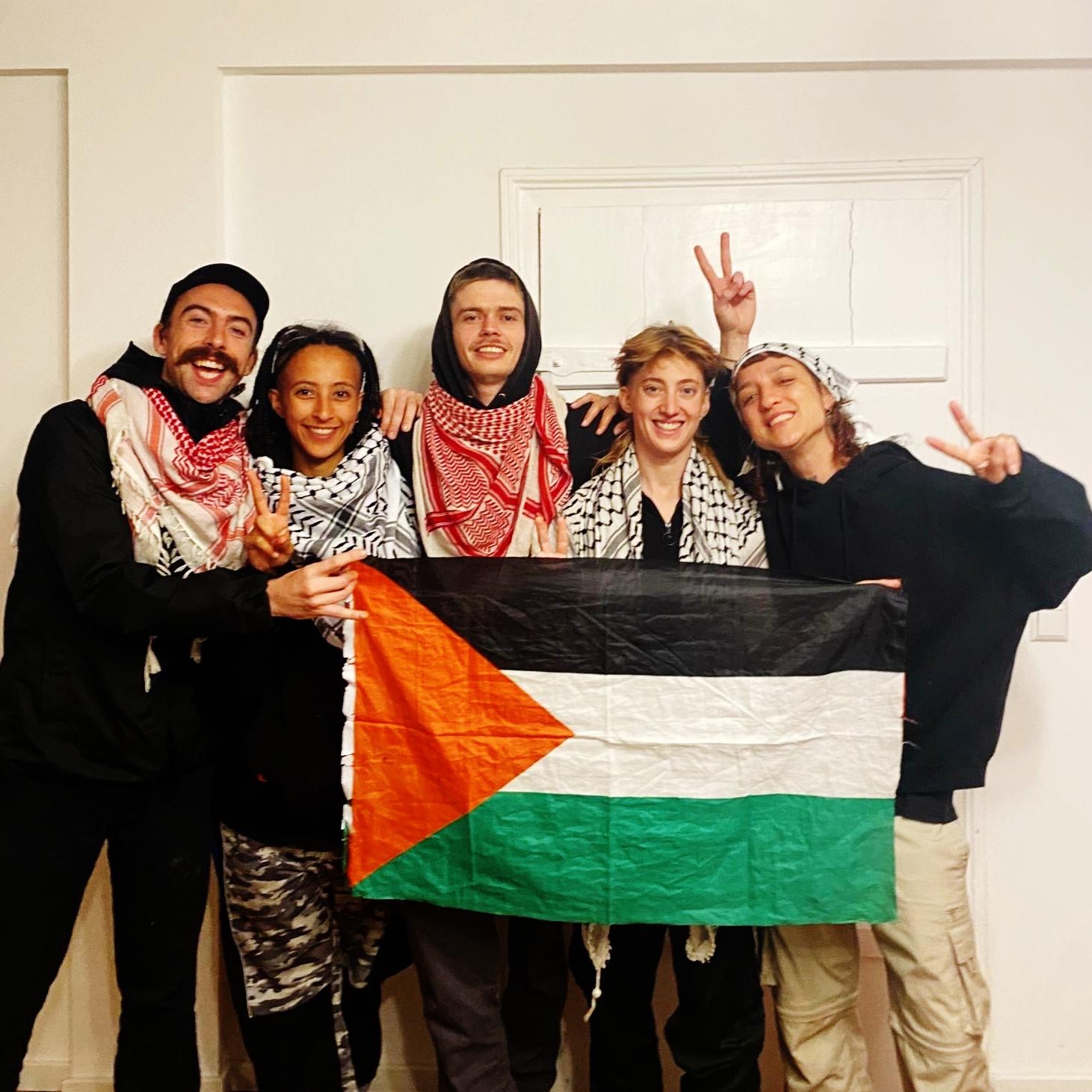 From left to right: Daniel Tatlow-Devally, Zo Hailu, Crow Tricks, Vi Kovarbasic and Leandra Rollo (Supplied)