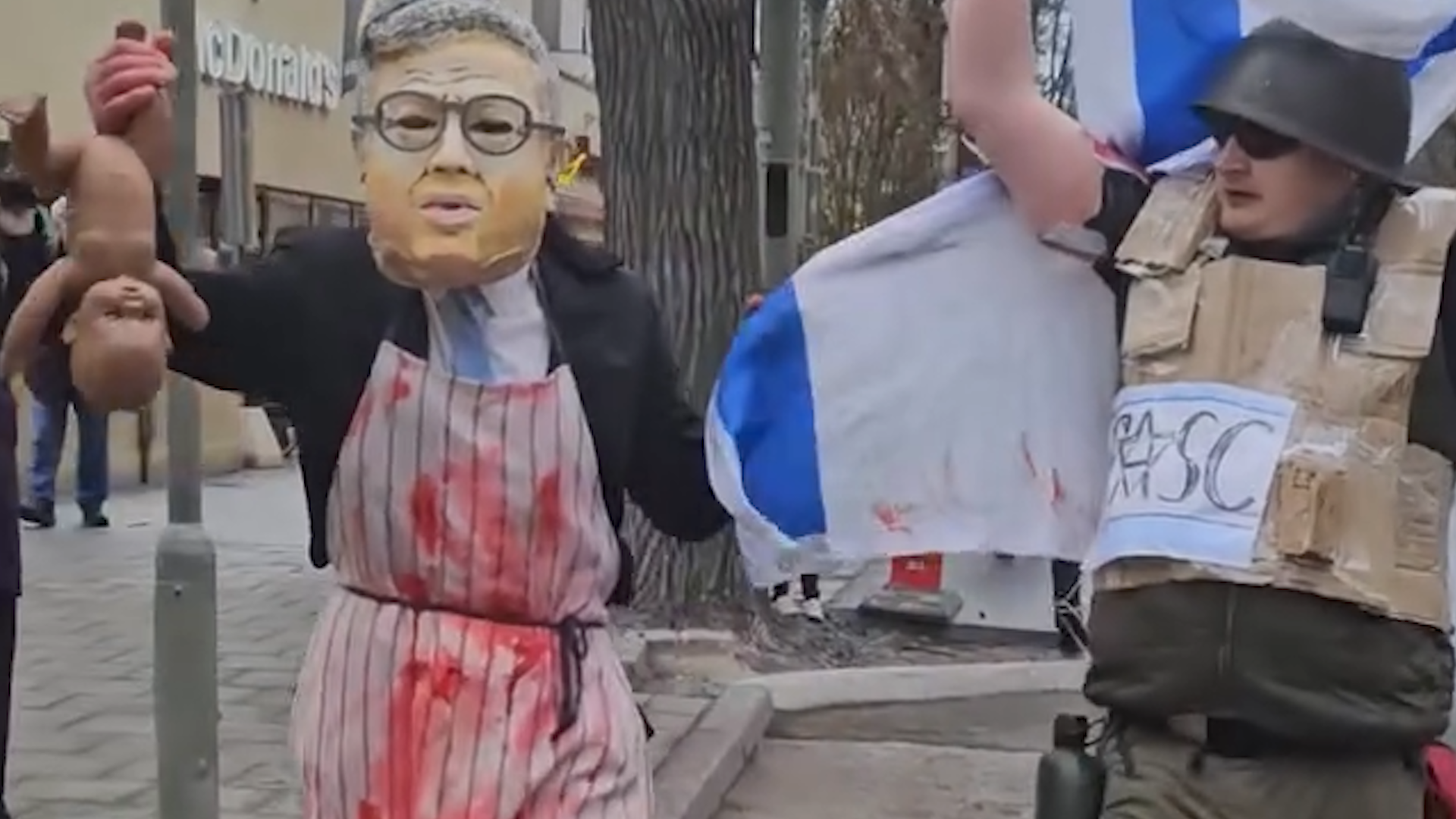 Protestor in Stockholm