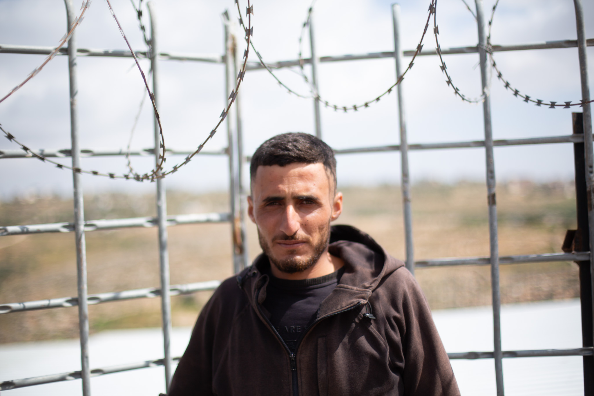 Thabet Masallam near his home in Khirbet Al-Marajim, occupied West Bank