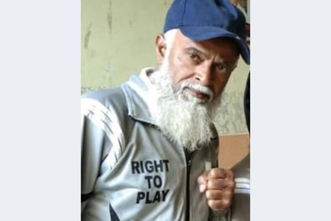 A recent photo at his boxing club. [Courtesy of Younus Qambrani]